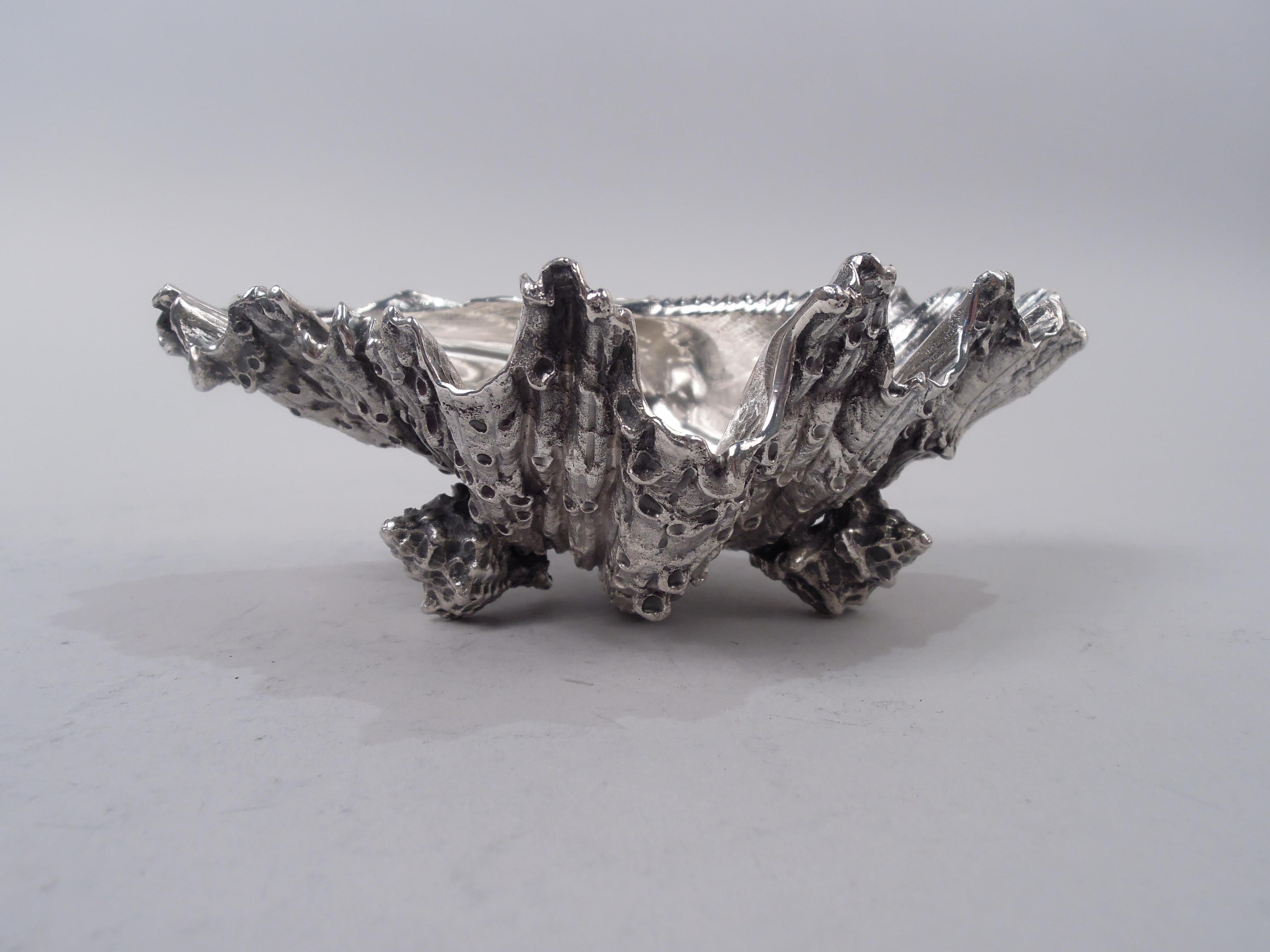 Italian Mario Buccellati Midcentury Classical Silver Seashell Dish