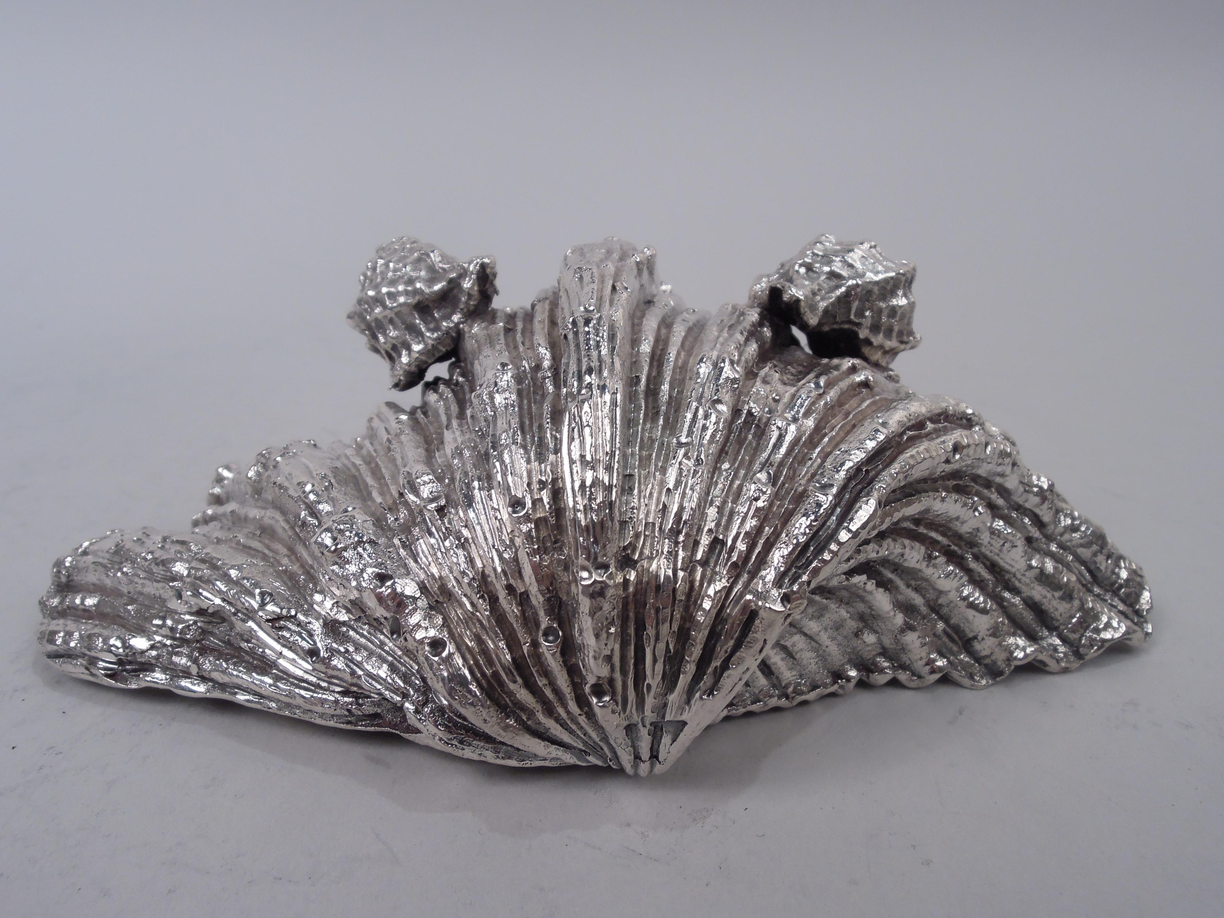 20th Century Mario Buccellati Midcentury Classical Silver Seashell Dish