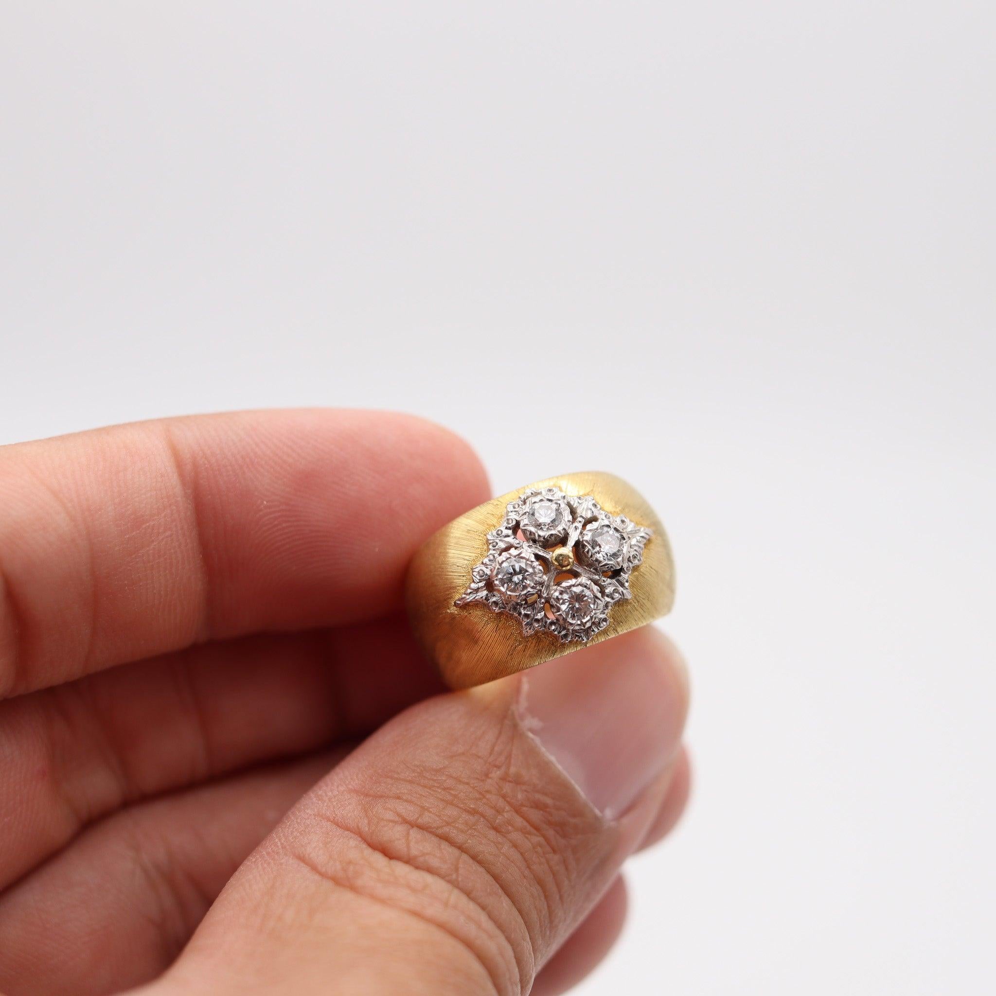 MARIO BUCCELLATI Milano Baroque Ring In Two Tones of 18Kt Gold With Diamonds For Sale 1
