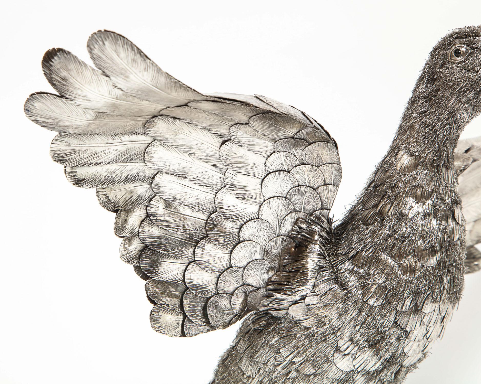 Mario Buccellati, Rare and Exceptional Italian Silver Furry Standing Duck 8