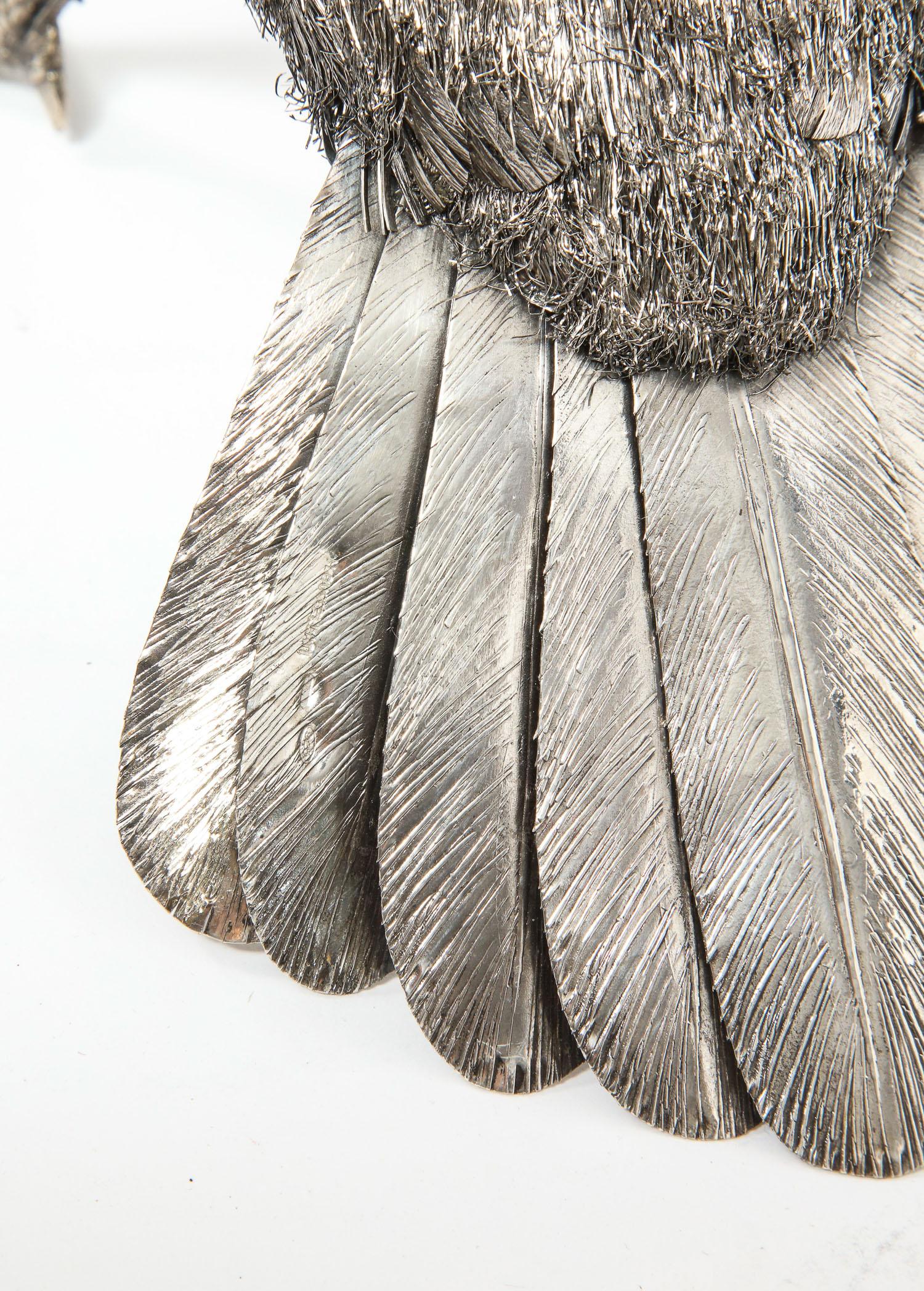 Mario Buccellati, Rare and Exceptional Italian Silver Furry Standing Duck 10