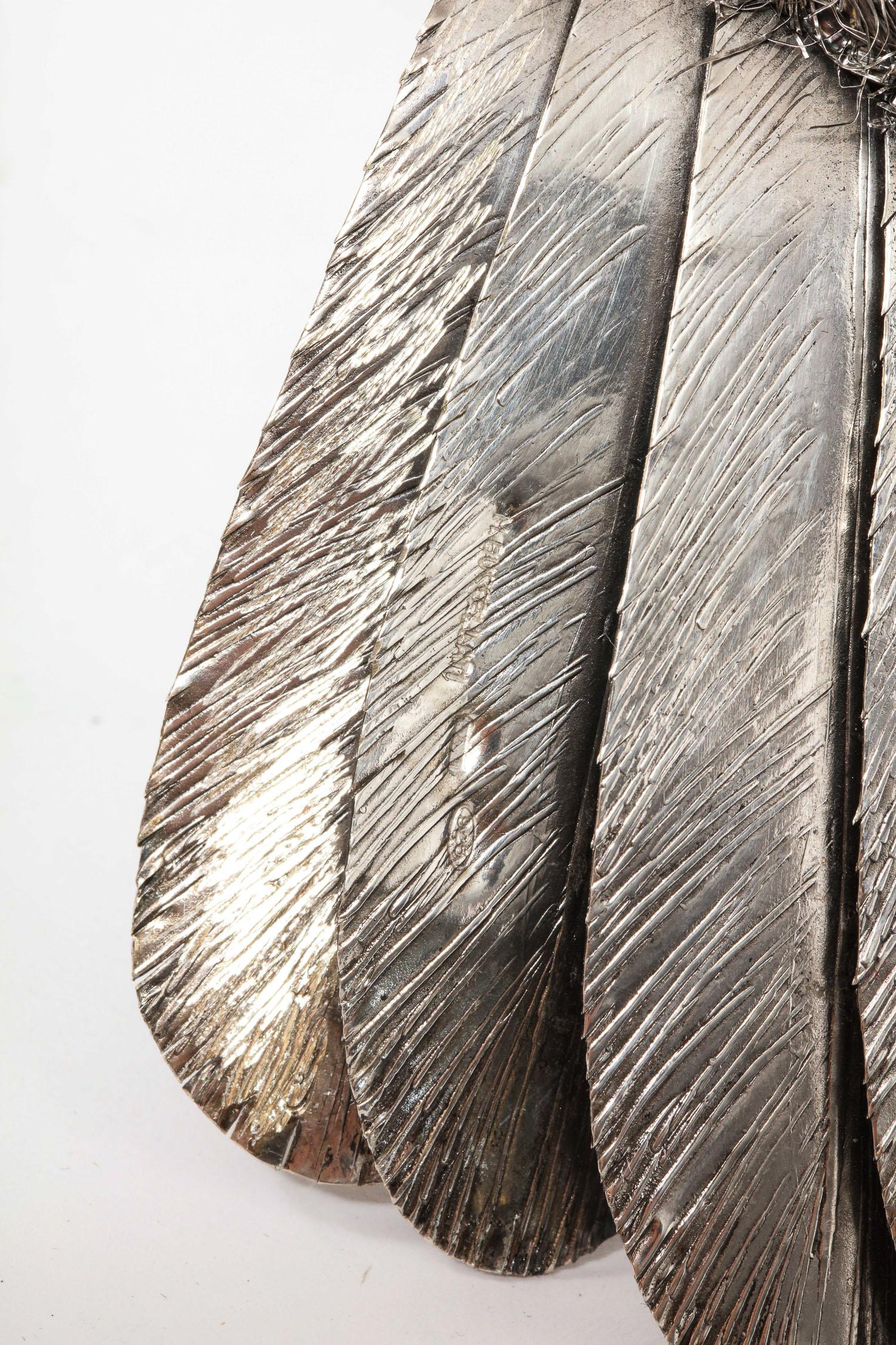 Mario Buccellati, Rare and Exceptional Italian Silver Furry Standing Duck 11