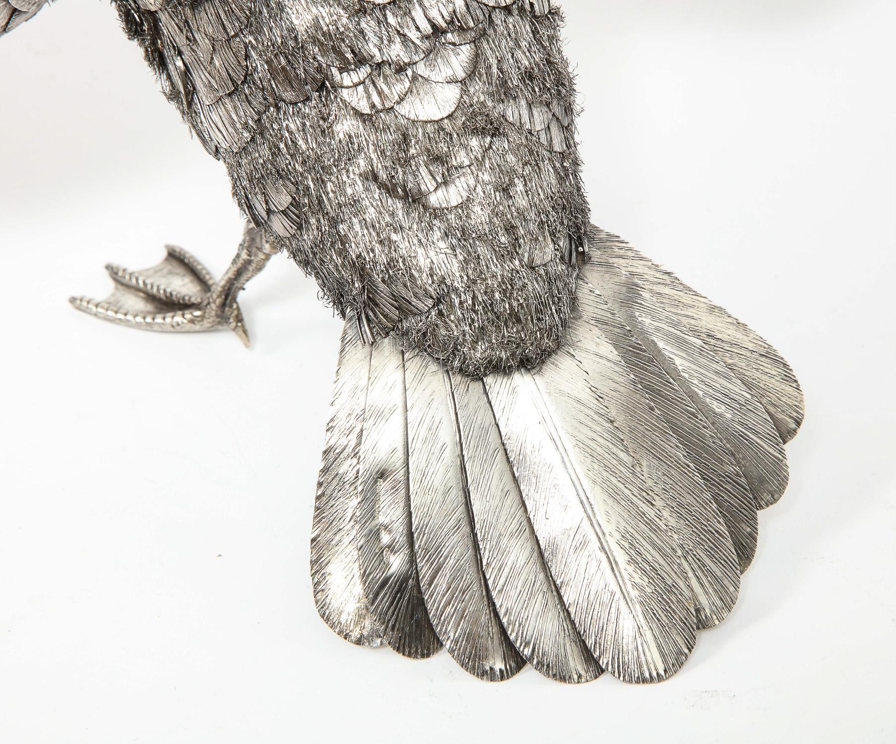Mario Buccellati, Rare and Exceptional Italian Silver Furry Standing Duck 3