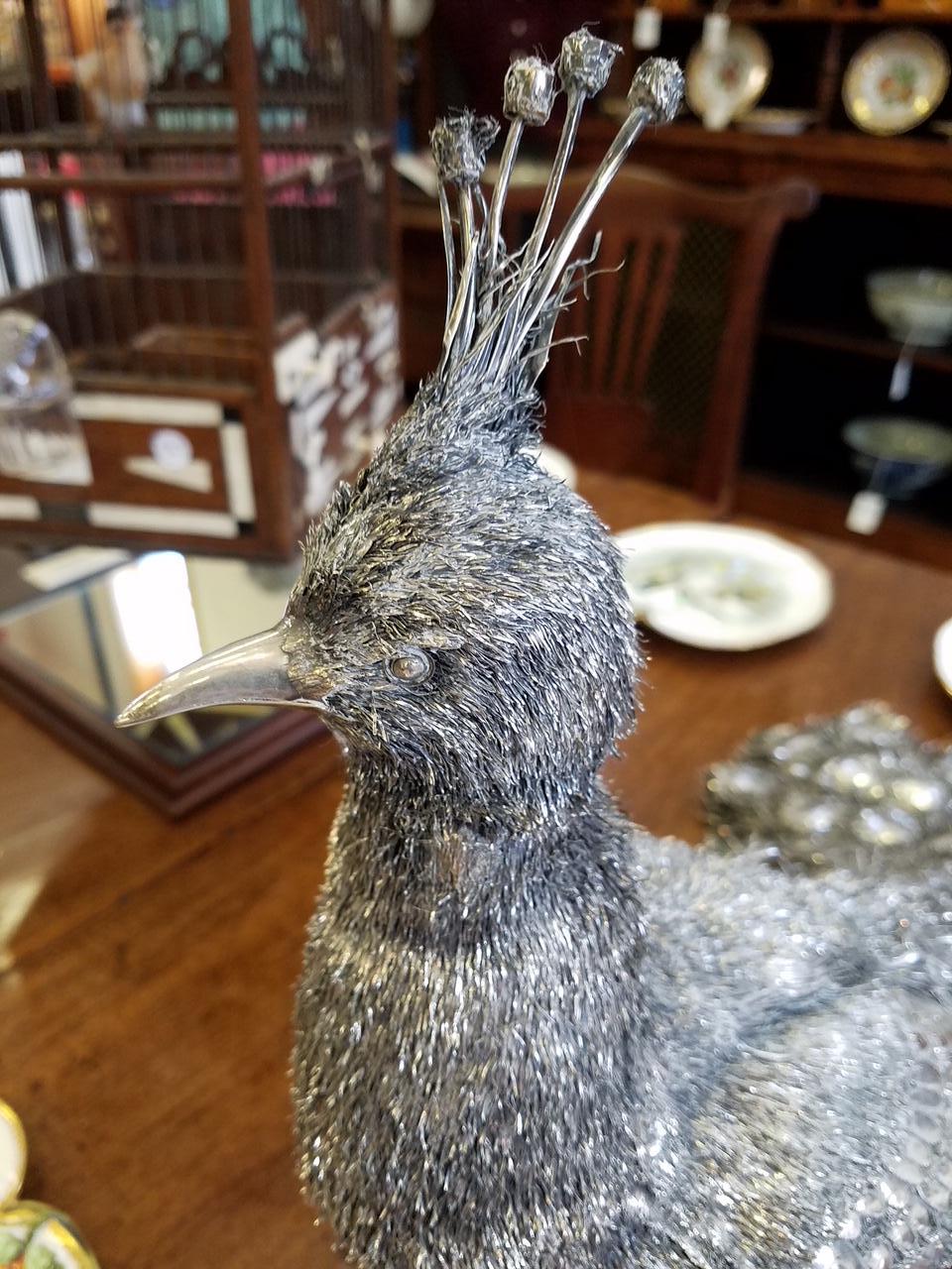 Mario Buccellati, Rare and Exceptional Italian Silver Walking Peacock 1