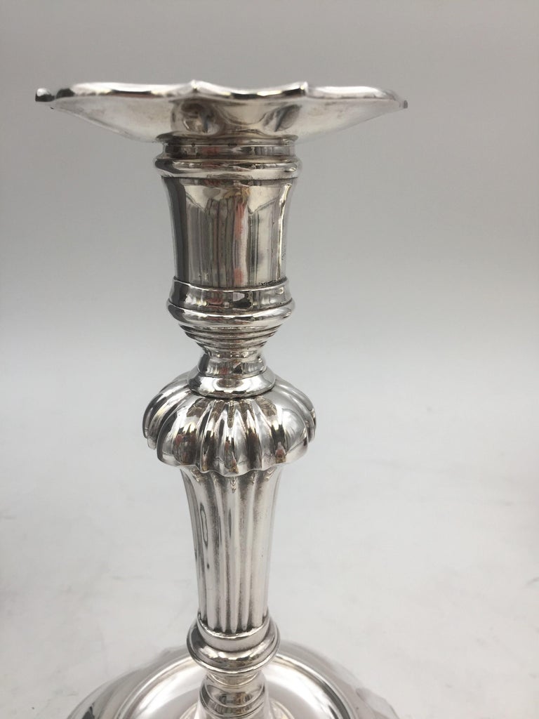 Mid-Century Modern Mario Buccellati Rare Sterling Silver Candlestick For Sale