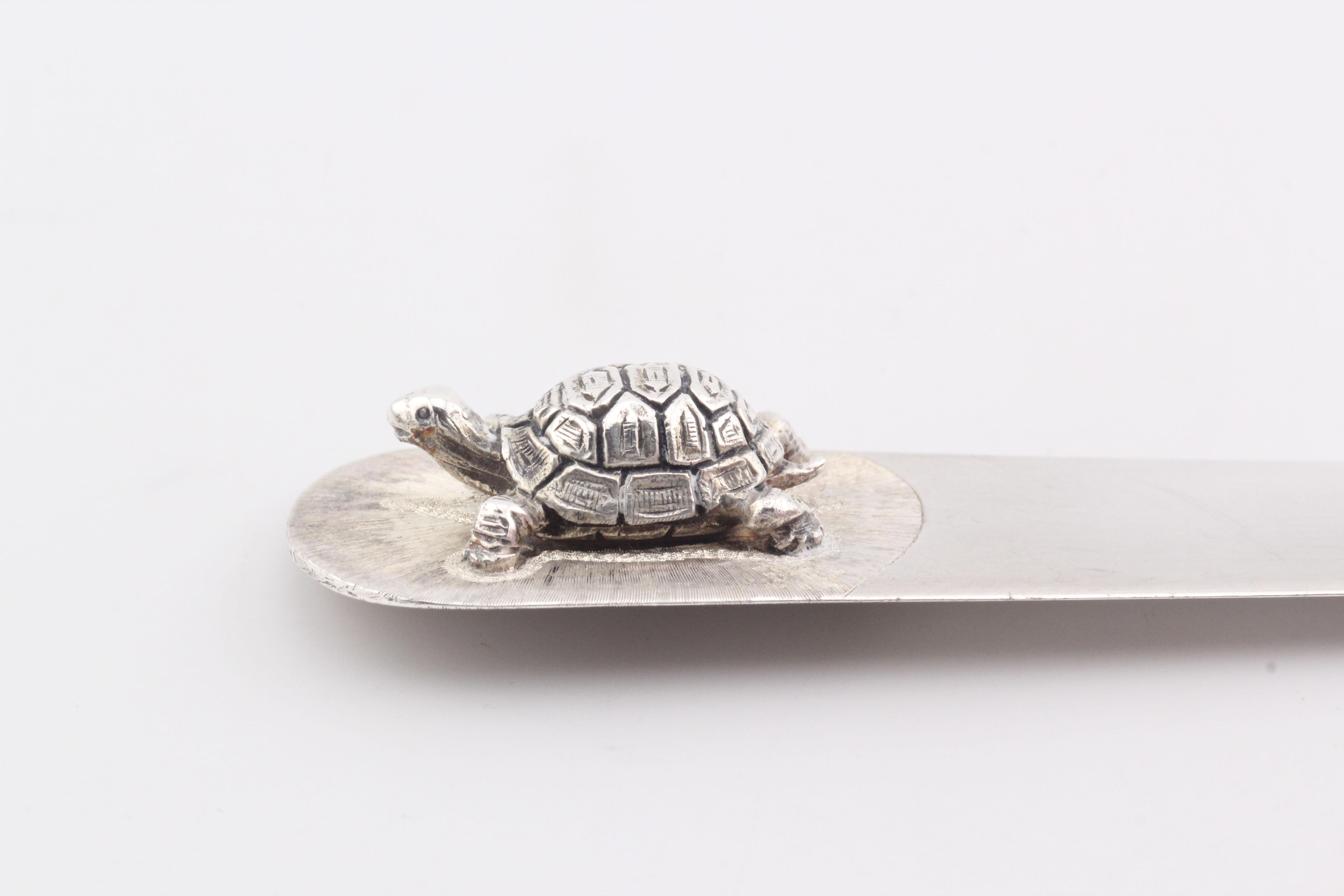Mario Buccellati Rare Vintage Sterling Silver Turtle Letter Opener For Sale 1