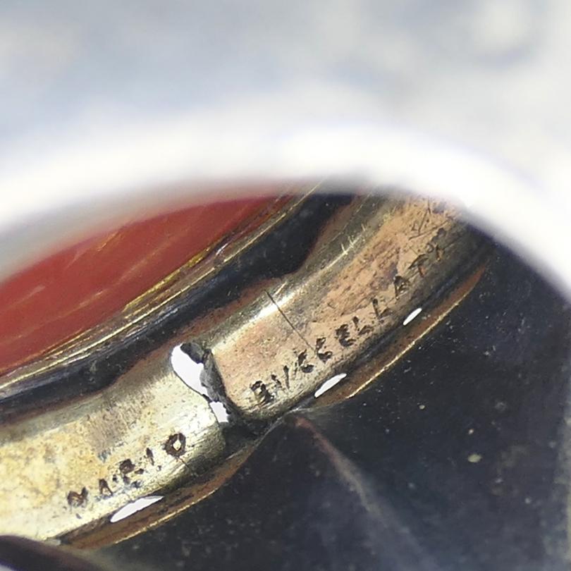 Mario Buccellati Ring Vintage Koralle Silber Gold Estate Jewelry im Angebot 4
