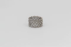 Mario Buccellati Rombi Eternelle Diamant 18k Weißgold  Band Ring Größe 6