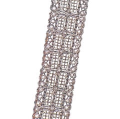 Mario Buccellati Silber-Goldarmband mit Diamanten im Rosenschliff