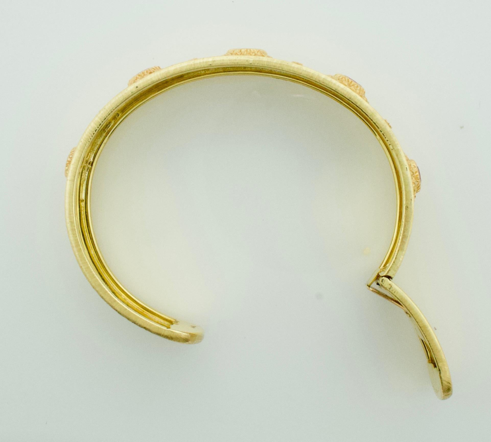 Mario Buccellati Ruby Bangle Bracelet in 18 Karat Yellow Gold 2