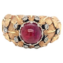 Vintage Mario Buccellati Ruby Diamond Gold Ring
