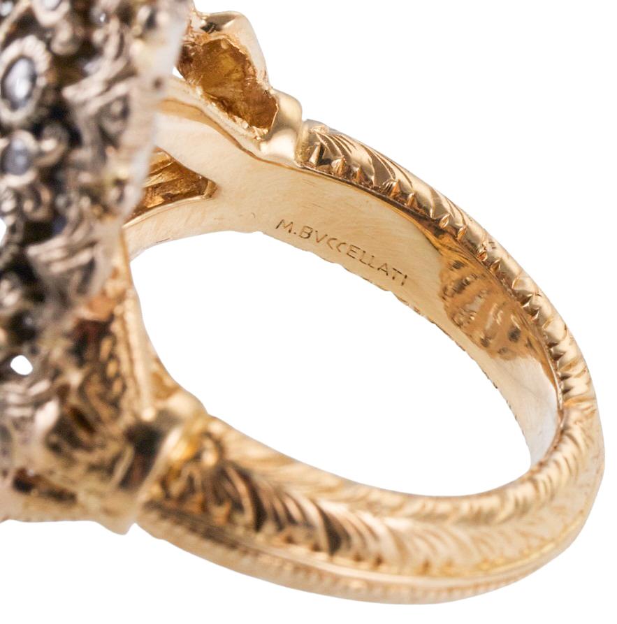 Mario Buccellati Goldring mit Saphir und Diamant im Zustand „Hervorragend“ im Angebot in New York, NY