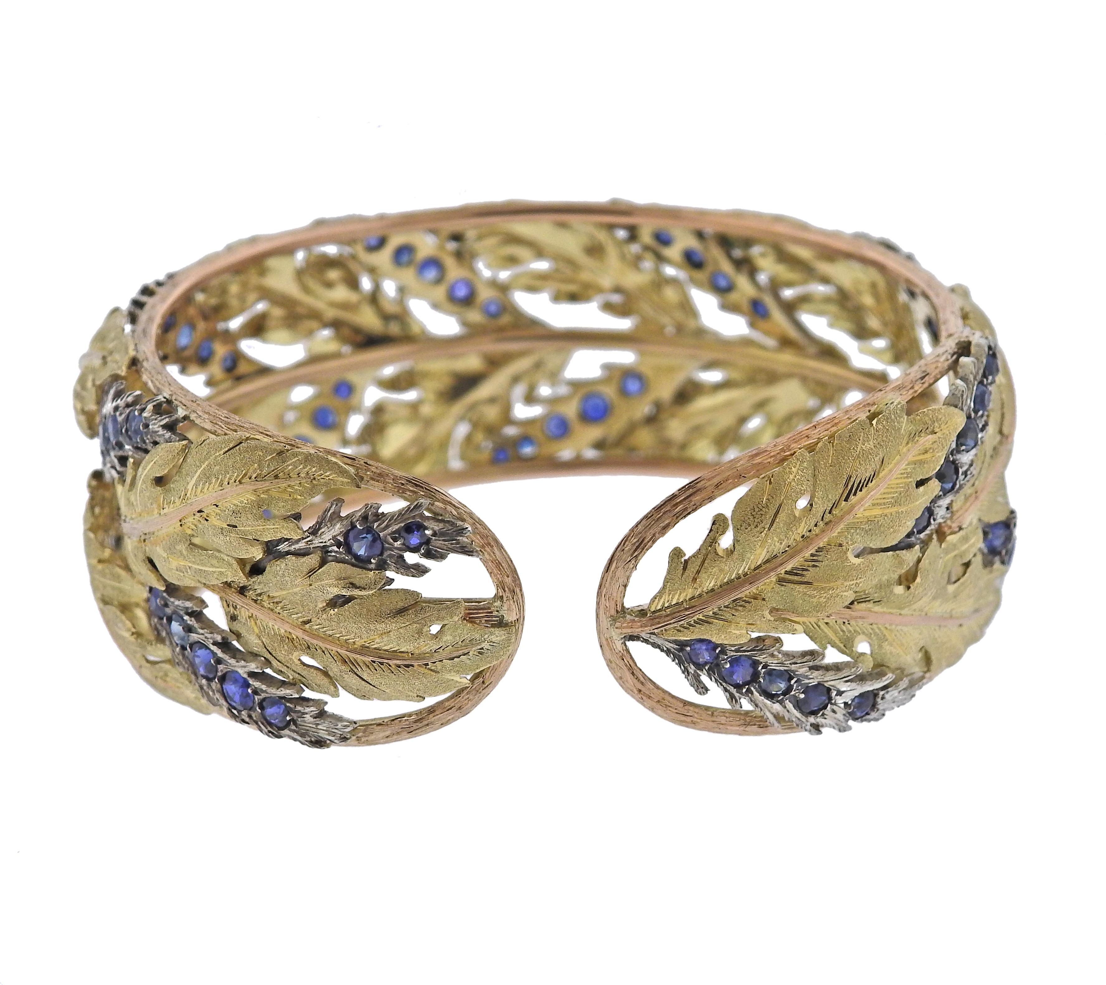 Women's Mario Buccellati Sapphire Gold Leaf Bracelet