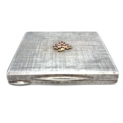 Mario Buccellati Silver and Gold Compact with Rubies, Italy, 1940s