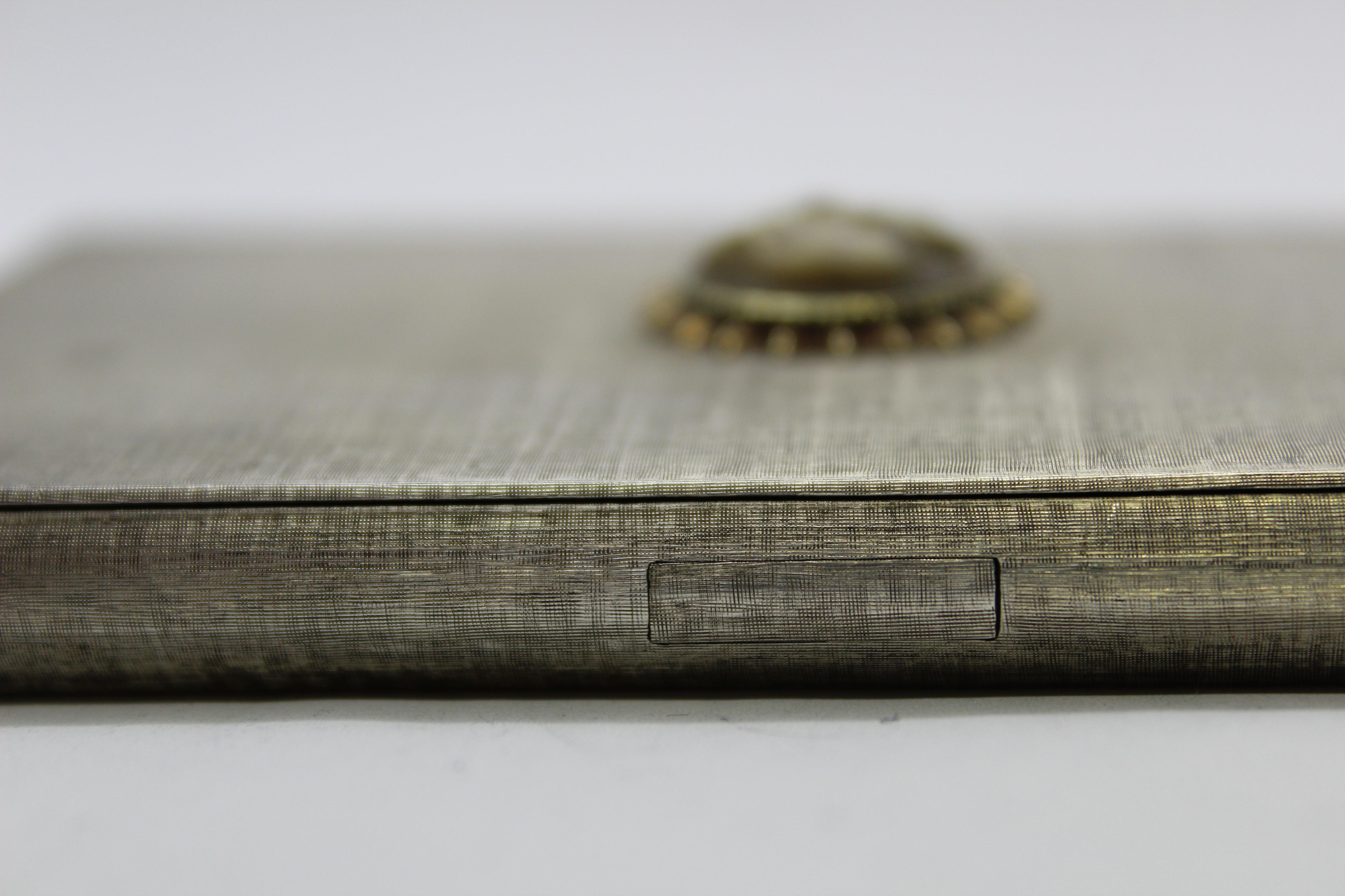Engraved Mario Buccellati Silver Cigarette Case, Italy, 1960s For Sale