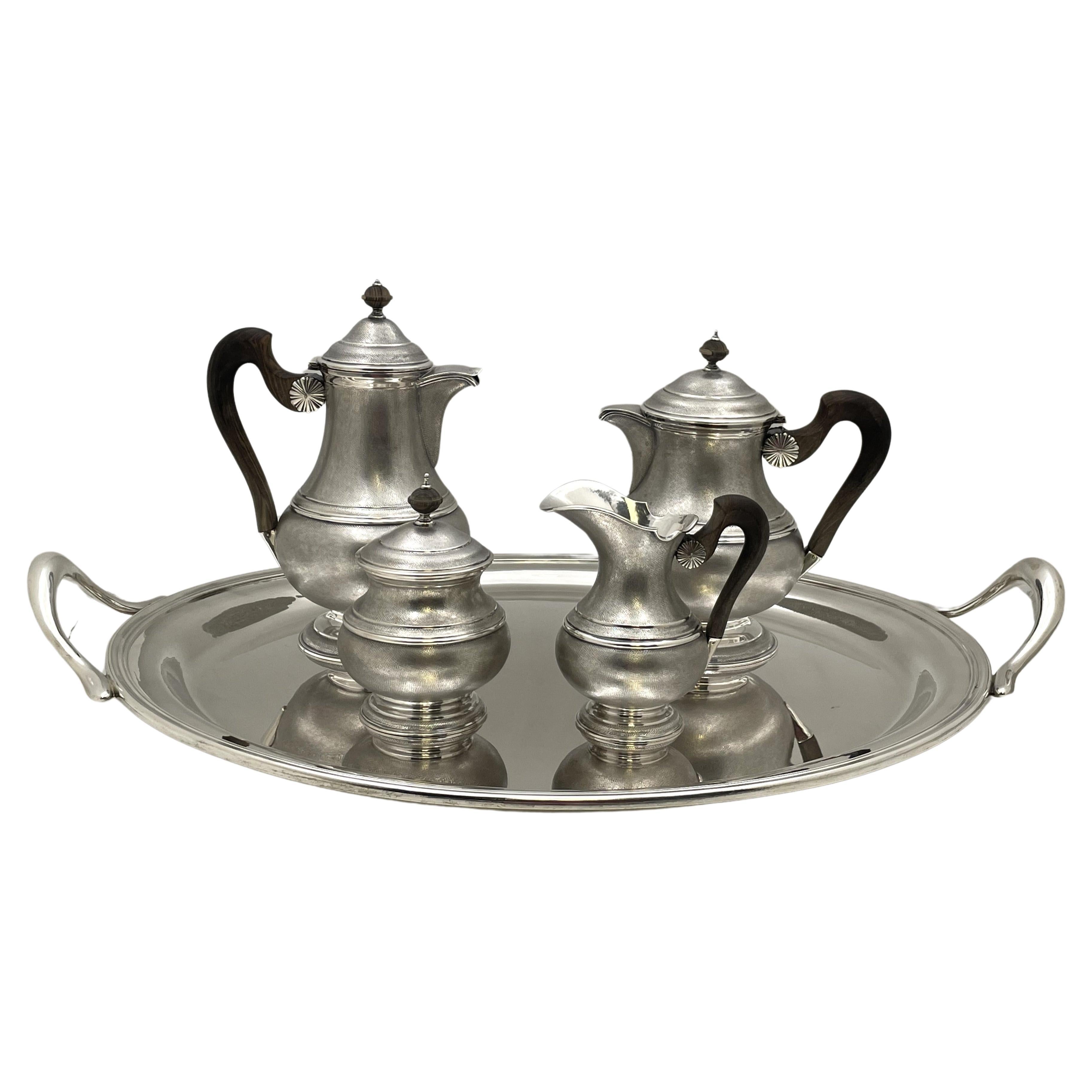 Mario Buccellati Sterling Silver 5Piece Tea and Coffee Set + Tray