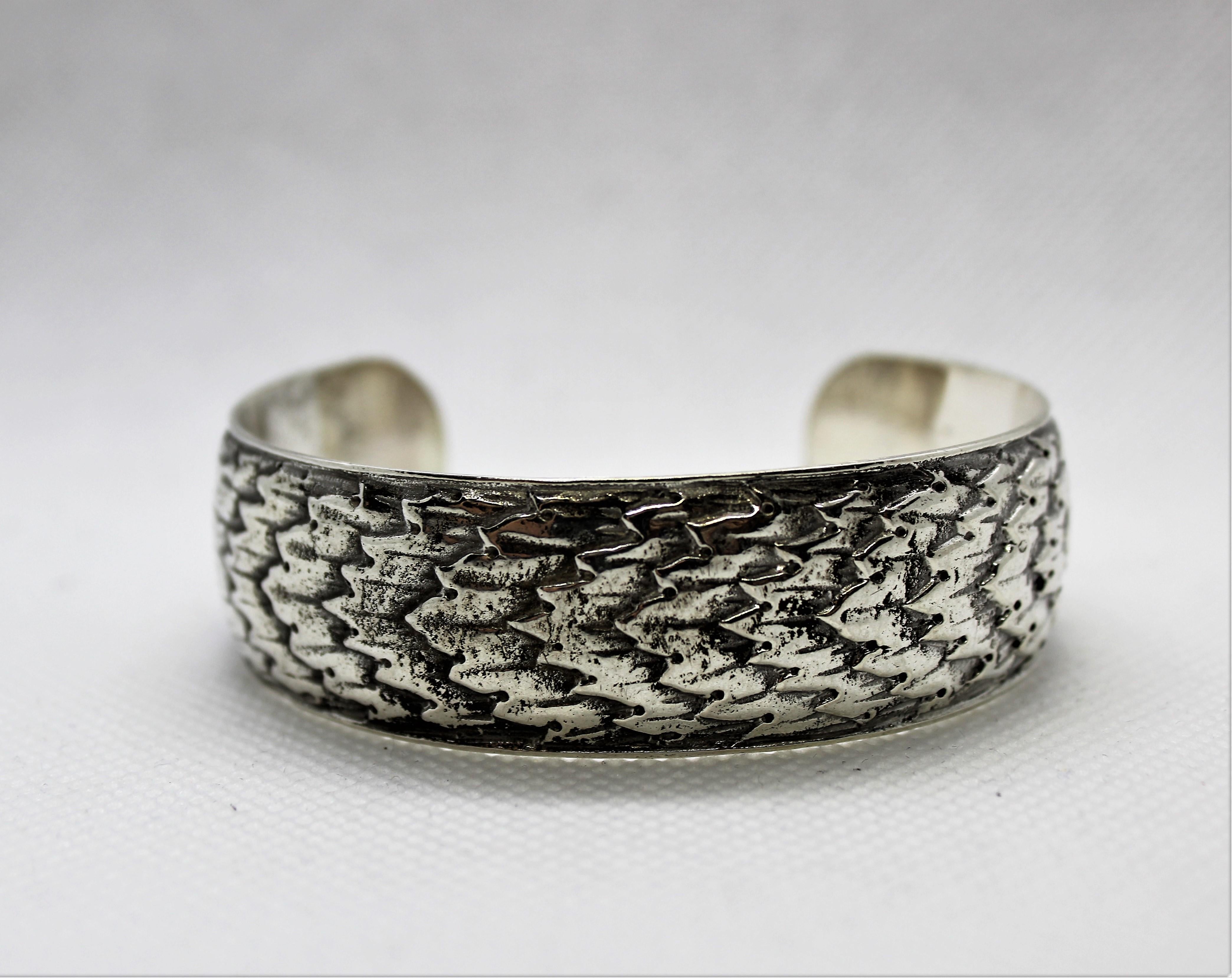 Art Deco Mario Buccellati Sterling Silver Bangle Bracelet, Italy, 1950s