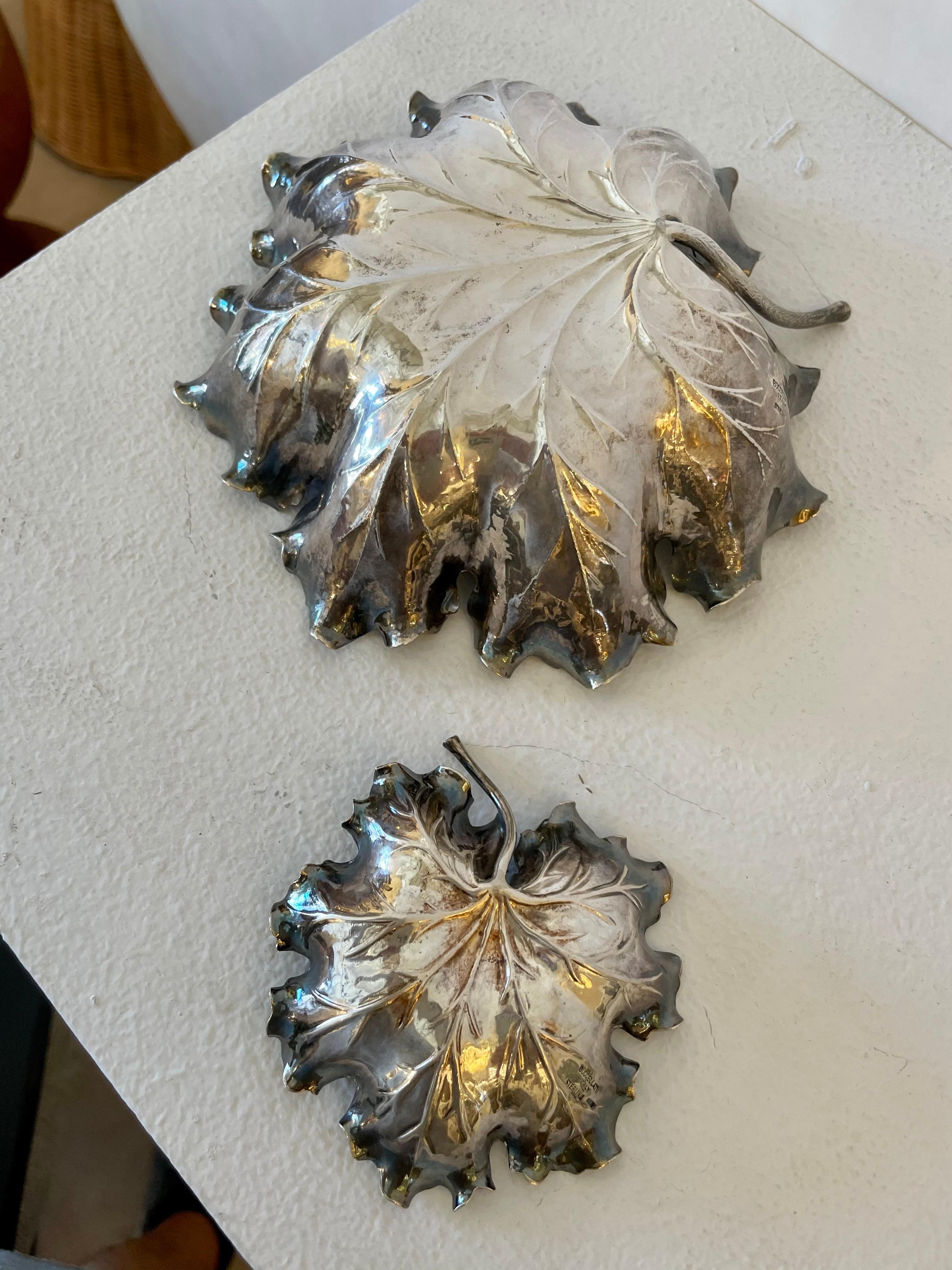 Mario Buccellati Sterling Silver Vine Leaf Bowls Cachepot  In Good Condition In East Hampton, NY