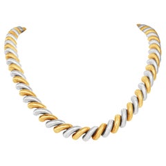 Mario Buccellati - Collier à maillons en satin d'or bicolore 18K Torsadé