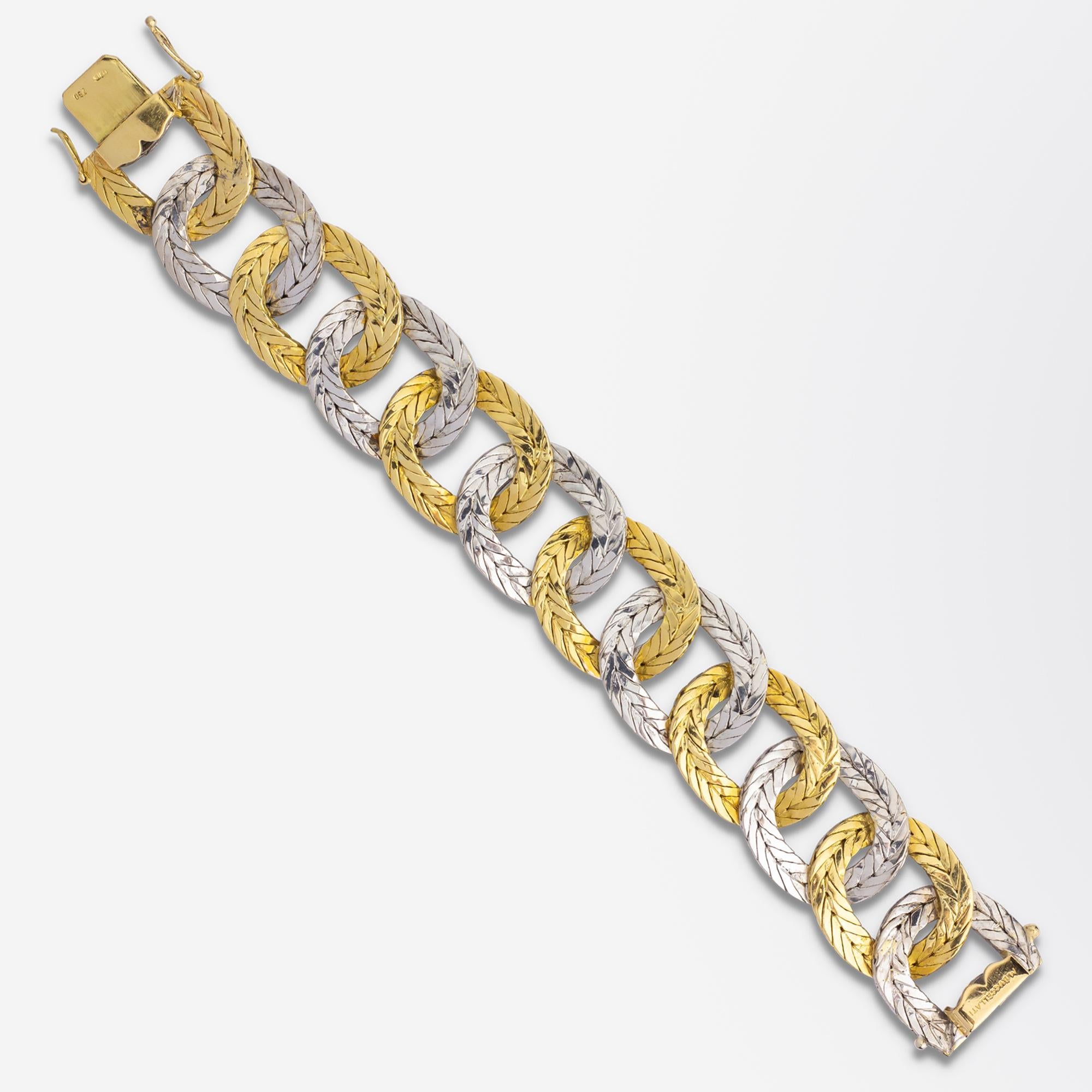 Mario Buccellati Zweifarbiges Armband aus 18 Karat Gold (Moderne) im Angebot