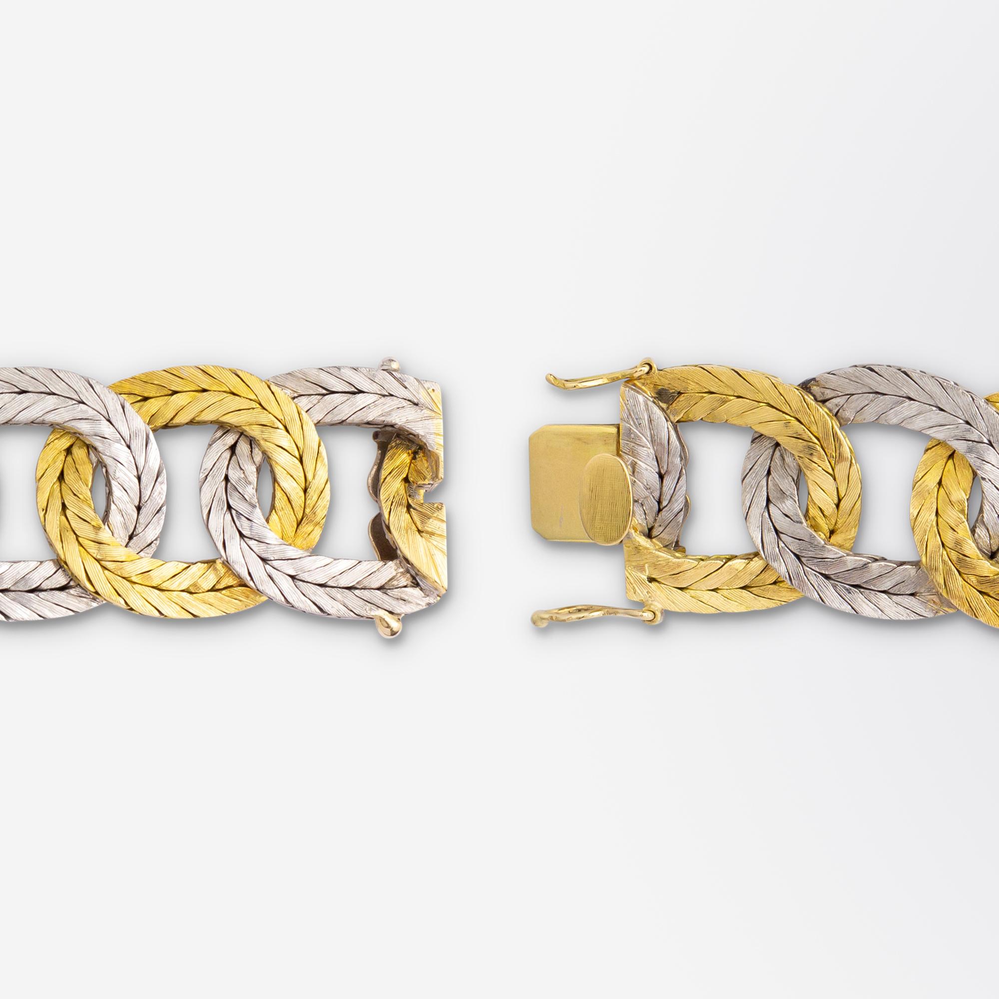 Mario Buccellati Bracelet bicolore en or 18 carats Pour femmes en vente