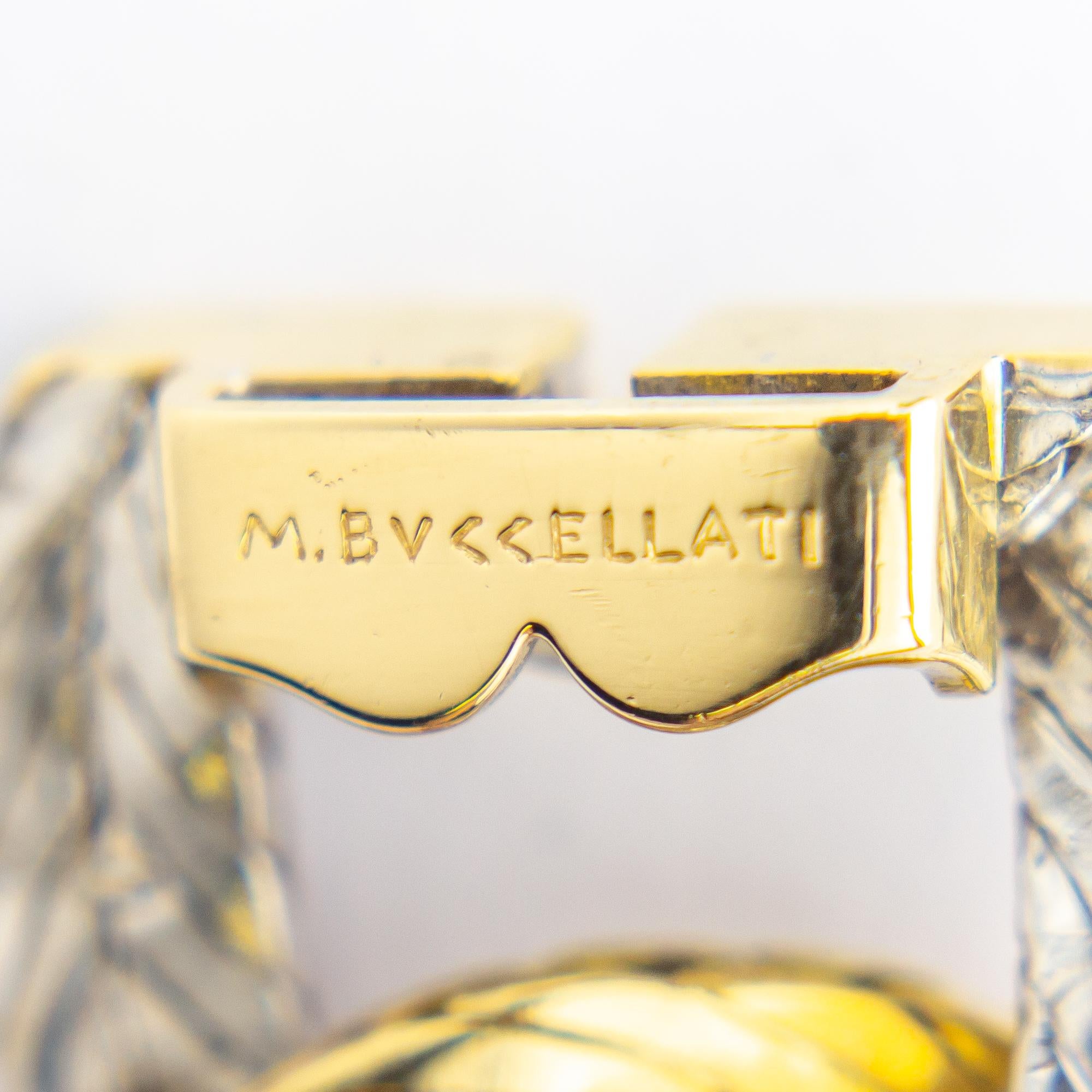 Women's Mario Buccellati Two Tone 18 Karat Gold Bracelet For Sale