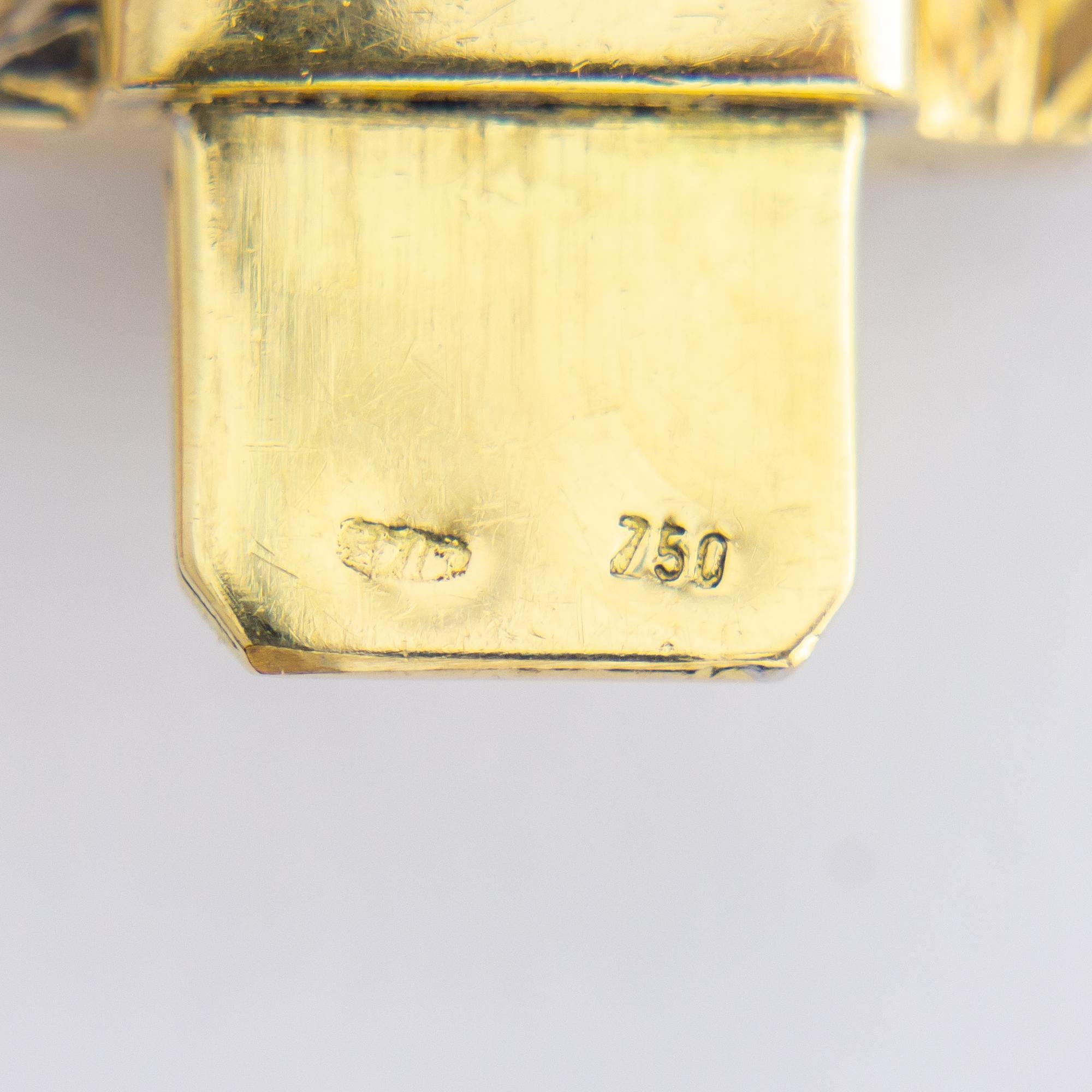Mario Buccellati Two Tone 18 Karat Gold Bracelet For Sale 1