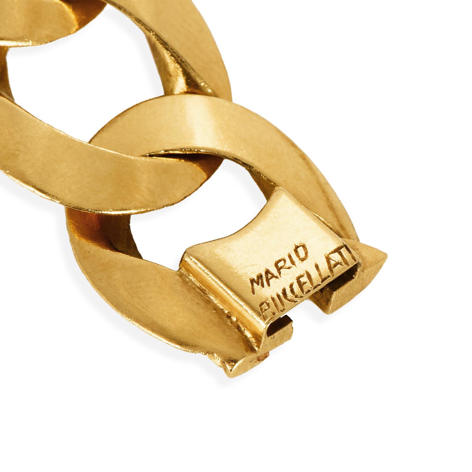 Mario Buccellati Vintage 18k Gold Curb Gliederkette Halskette für Damen oder Herren im Angebot