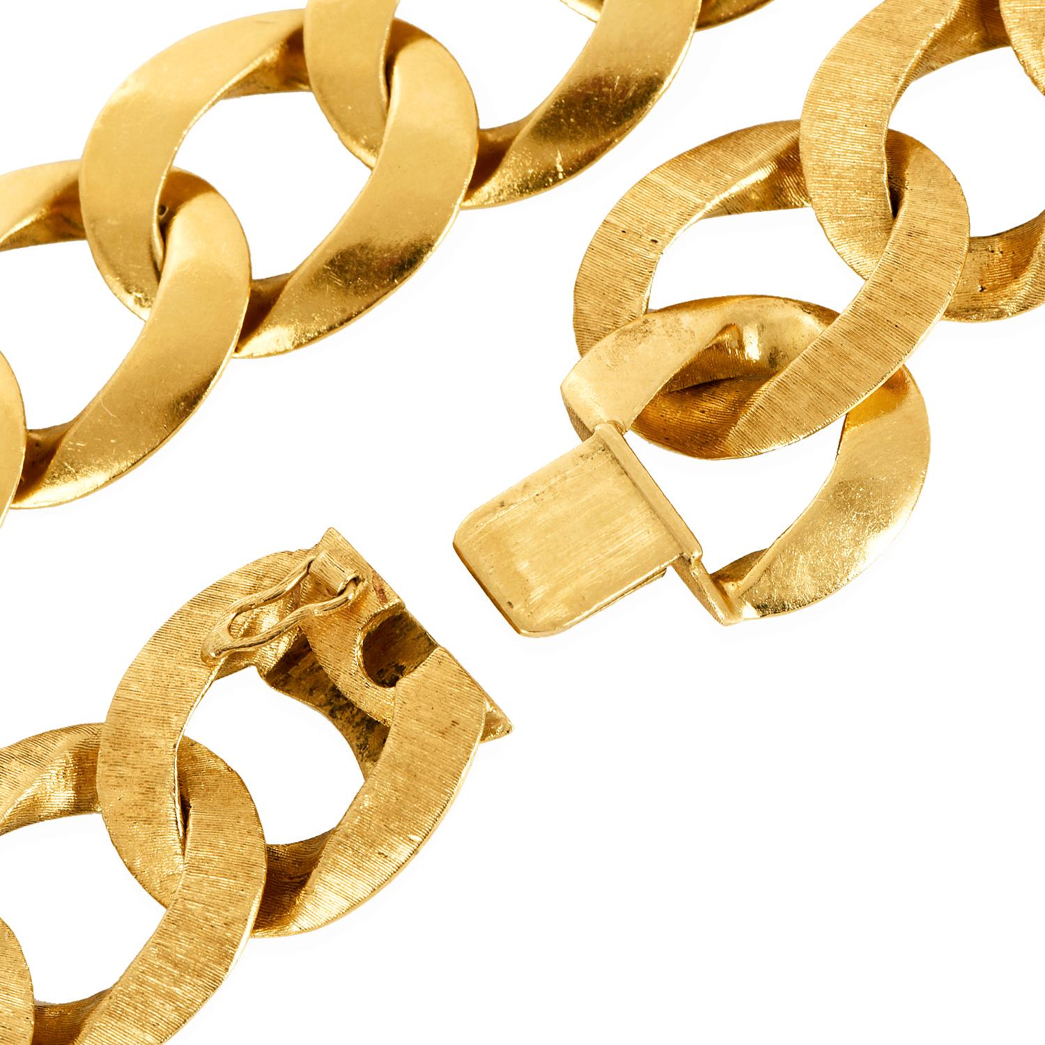 Mario Buccellati Vintage 18k Gold Curb Gliederkette Halskette im Angebot 1