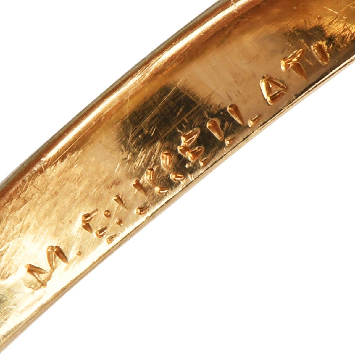 Mario Buccellati Anello da cocktail vintage con diamante e acquamarina in oro 18 carati in vendita 3