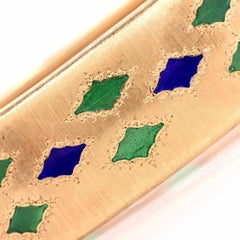 Mario Buccellati Vintage Plique-à-jour Armreif aus 18 Karat Gelbgold