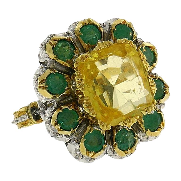Mario Buccellati Yellow Sapphire 18k Gold Ring For Sale at 1stDibs