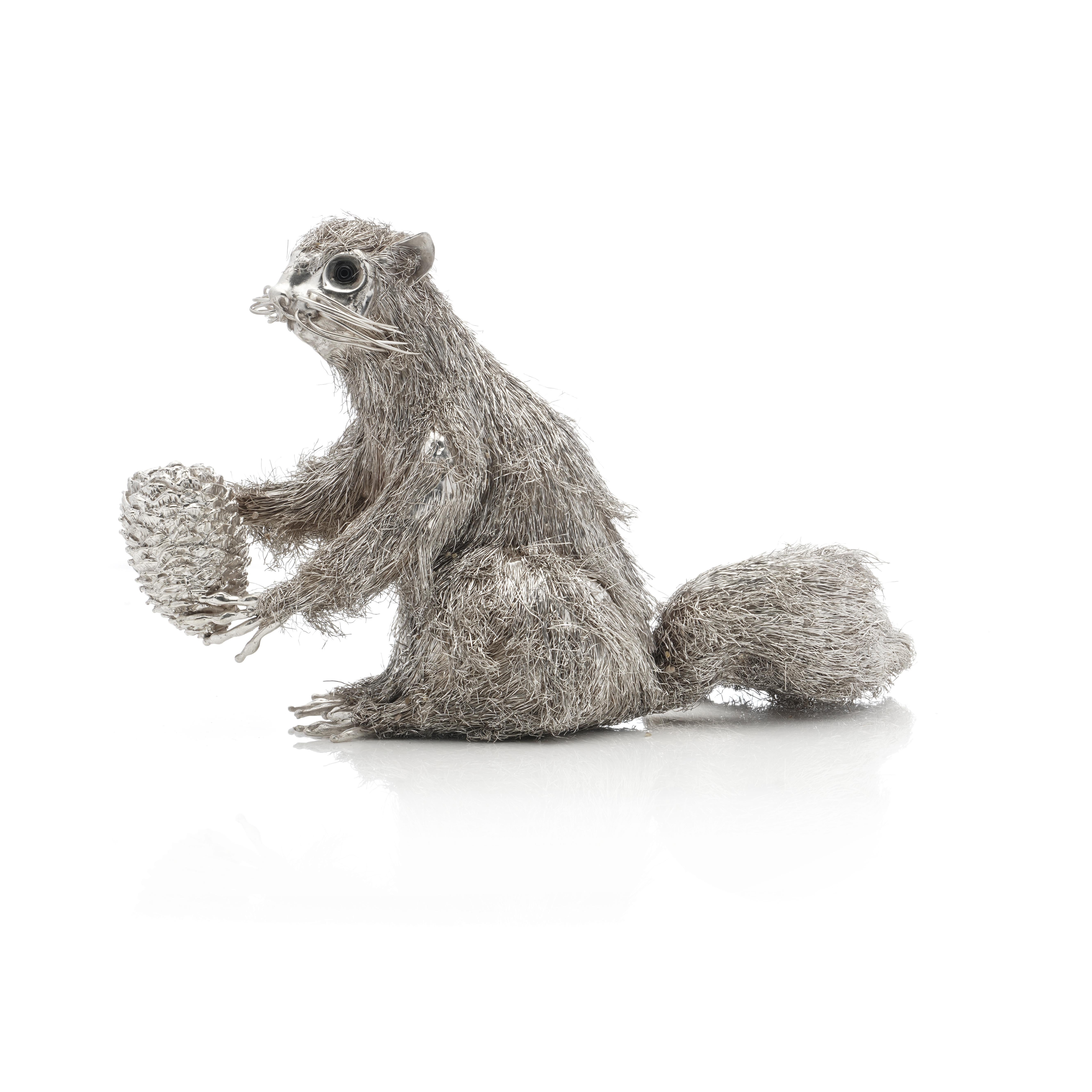 Mario Buccellati's 925 Sterling Silver Figurine of a Squirrel For Sale 5