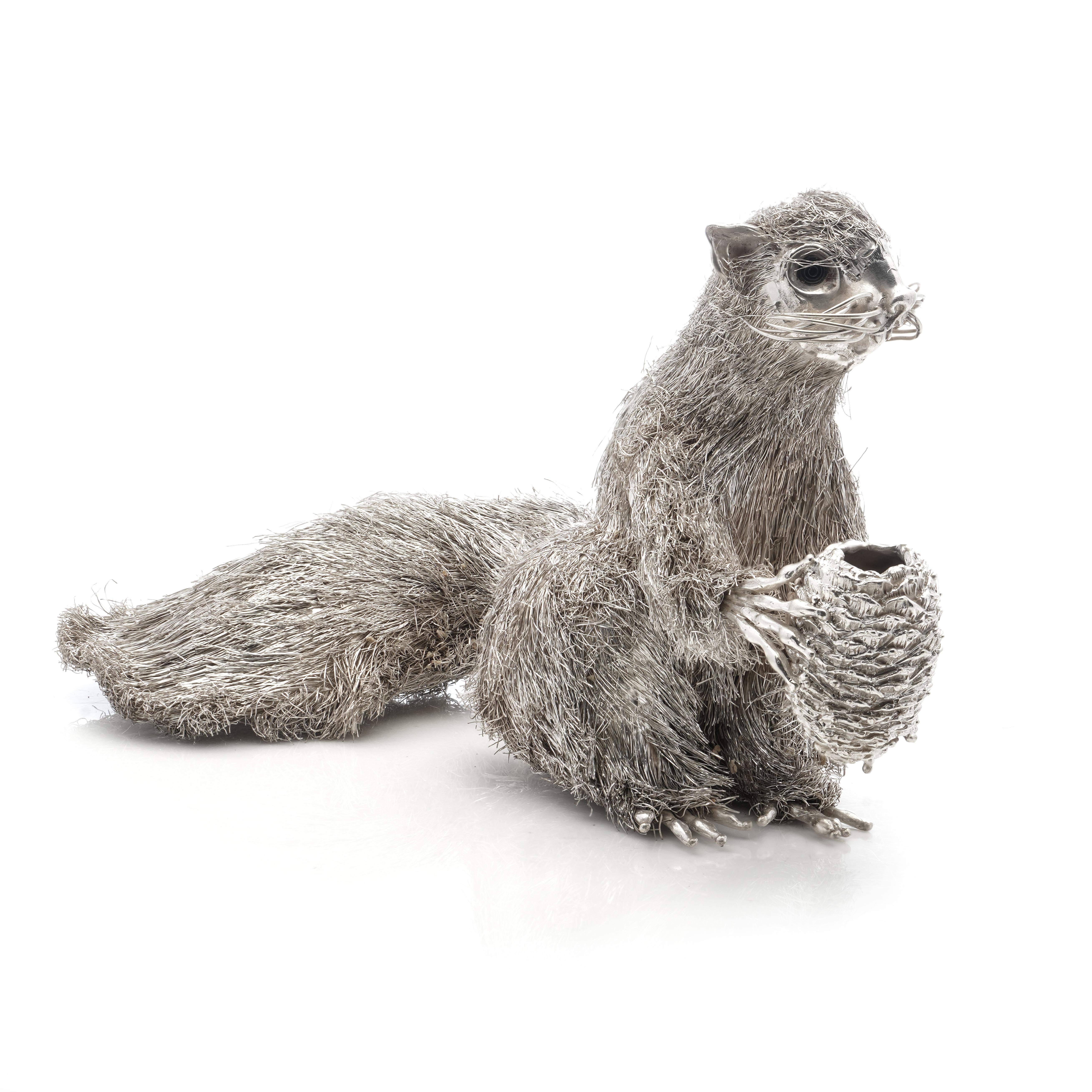 Mario Buccellati's  925 Sterlingsilber-Figur eines Eichhörnchens (Mitte des 20. Jahrhunderts) im Angebot