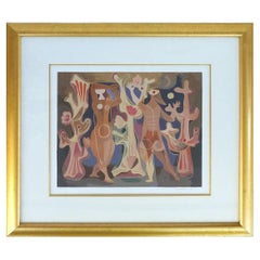 Litografía abstracta de Mario Carreño, 1989, firmada y numerada