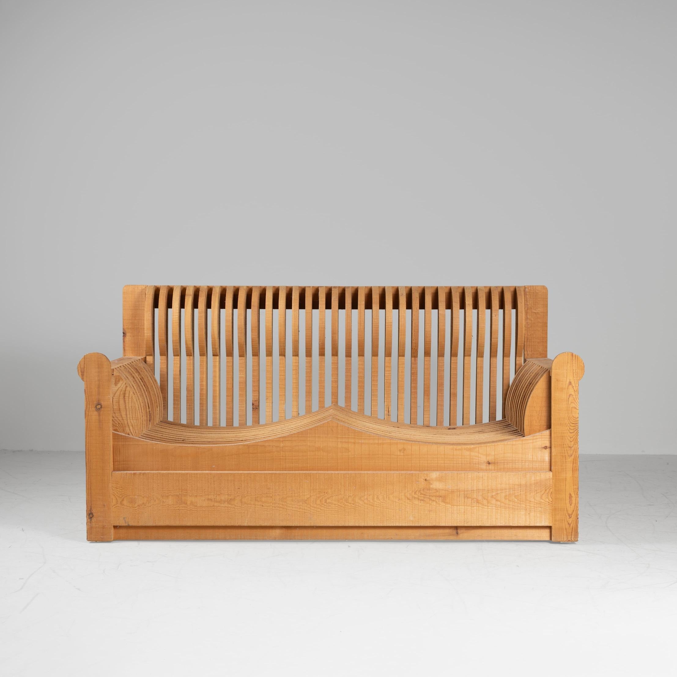 Mario Ceroli 2 Seater Sofa “Mobili nella Valle” series for Poltronova, 1972