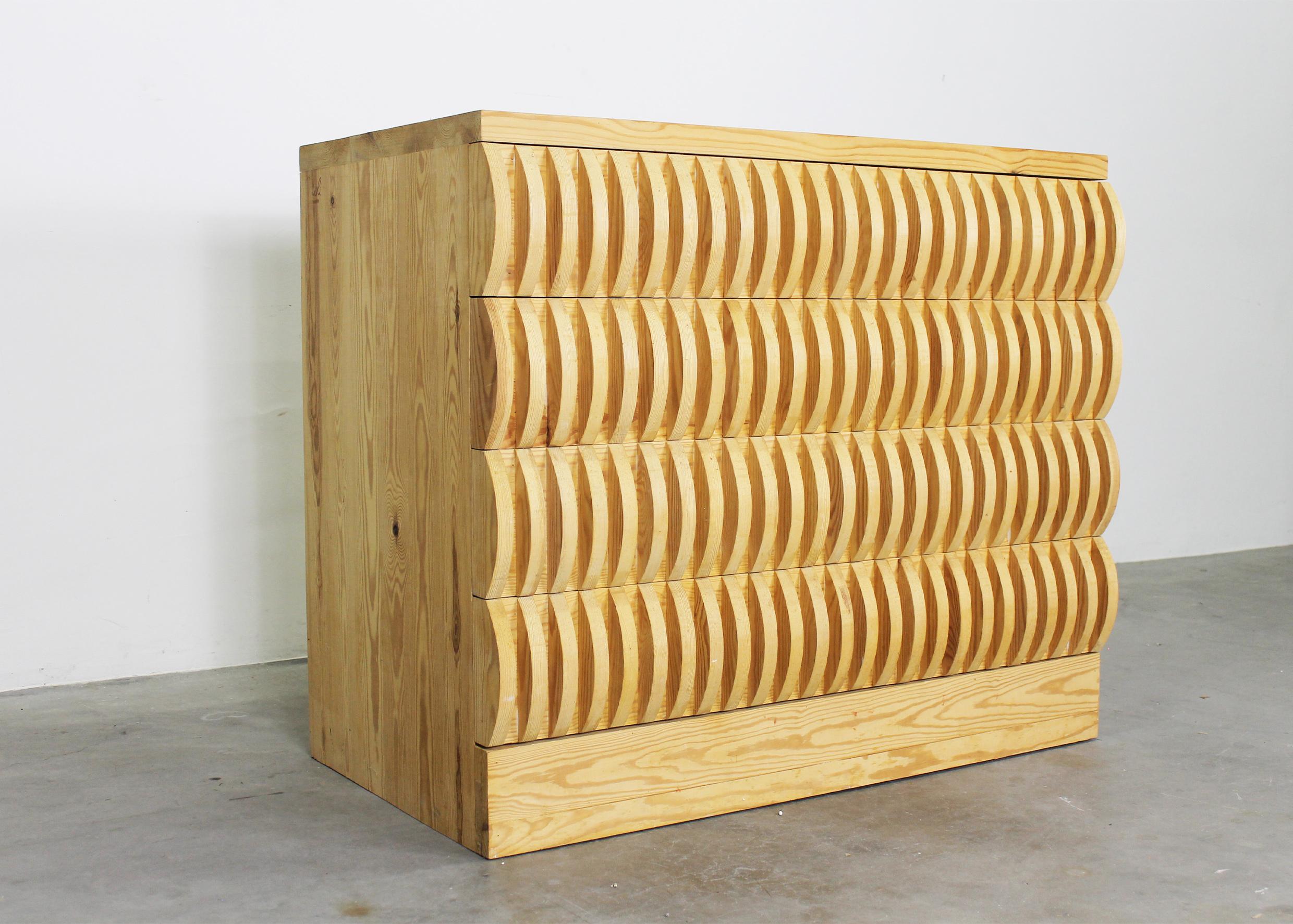 Mario Ceroli Annabella Kommode aus Holz von Poltronova, 1970er Jahre (Ende des 20. Jahrhunderts) im Angebot