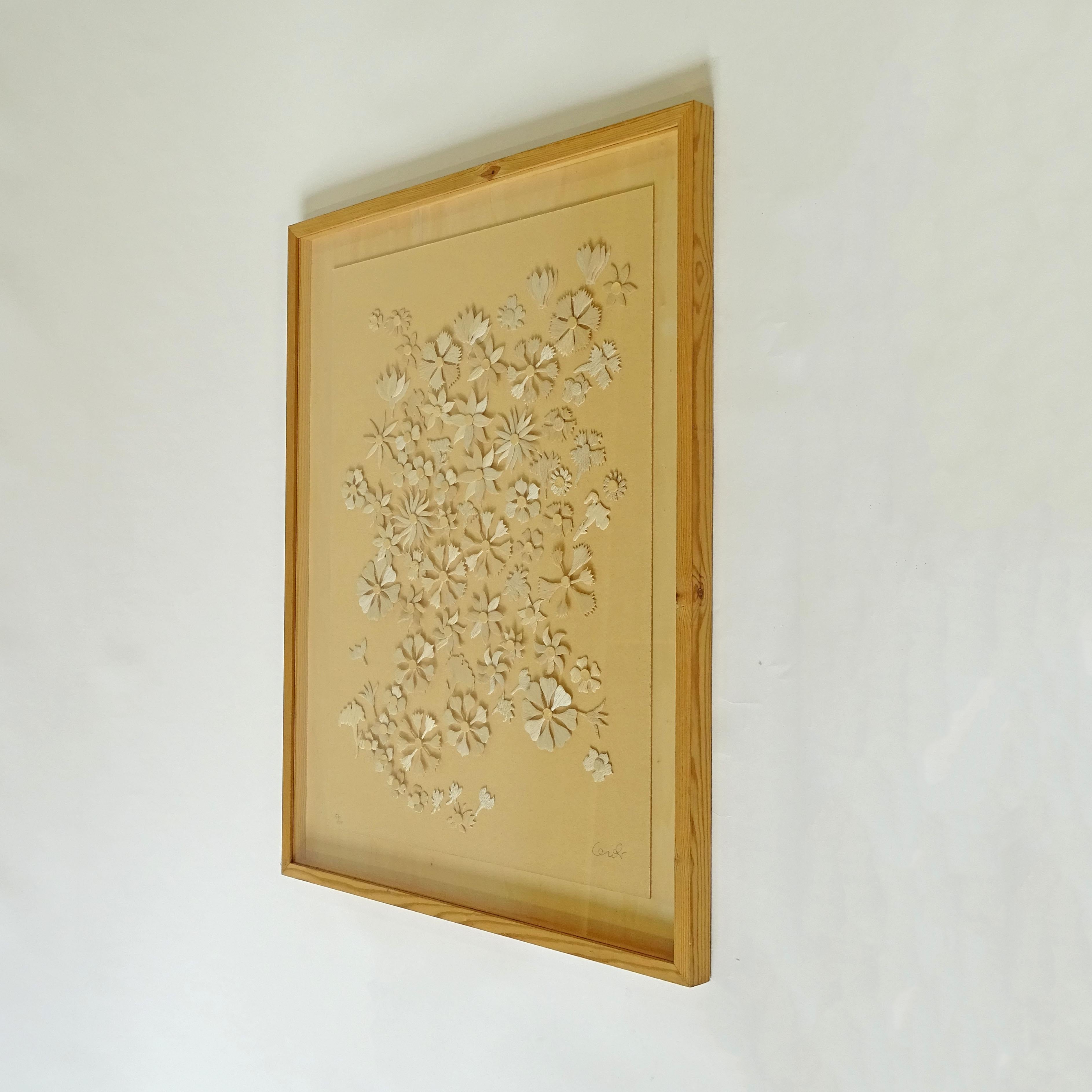 Mid-Century moderno Mario Ceroli Serie Fiori in legno di balsa Multiplo, Italia 1970s