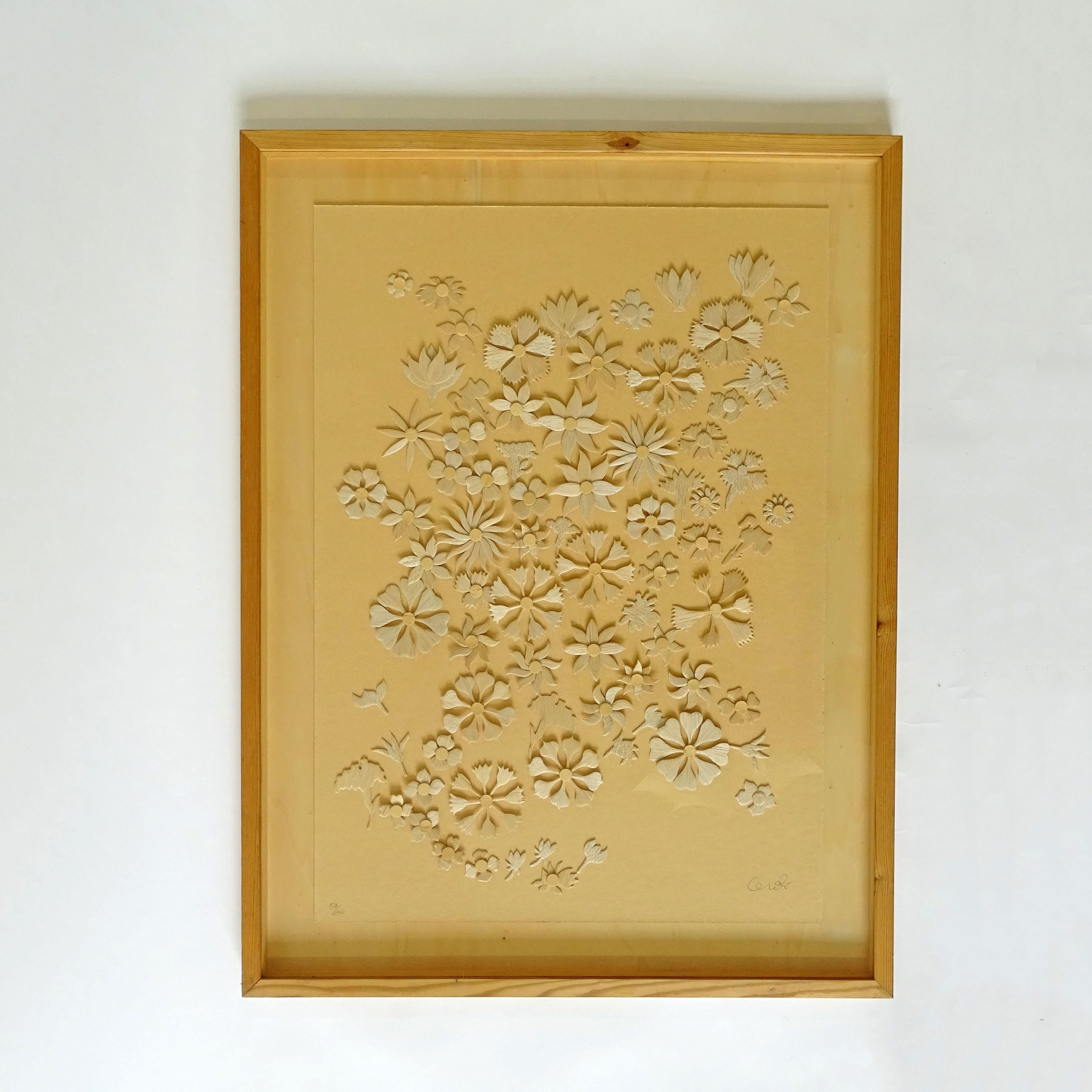 Fine XX secolo Mario Ceroli Serie Fiori in legno di balsa Multiplo, Italia 1970s