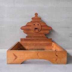 Mario Ceroli Bocca Della Verità Mid-Century Italian Bed for Poltronova