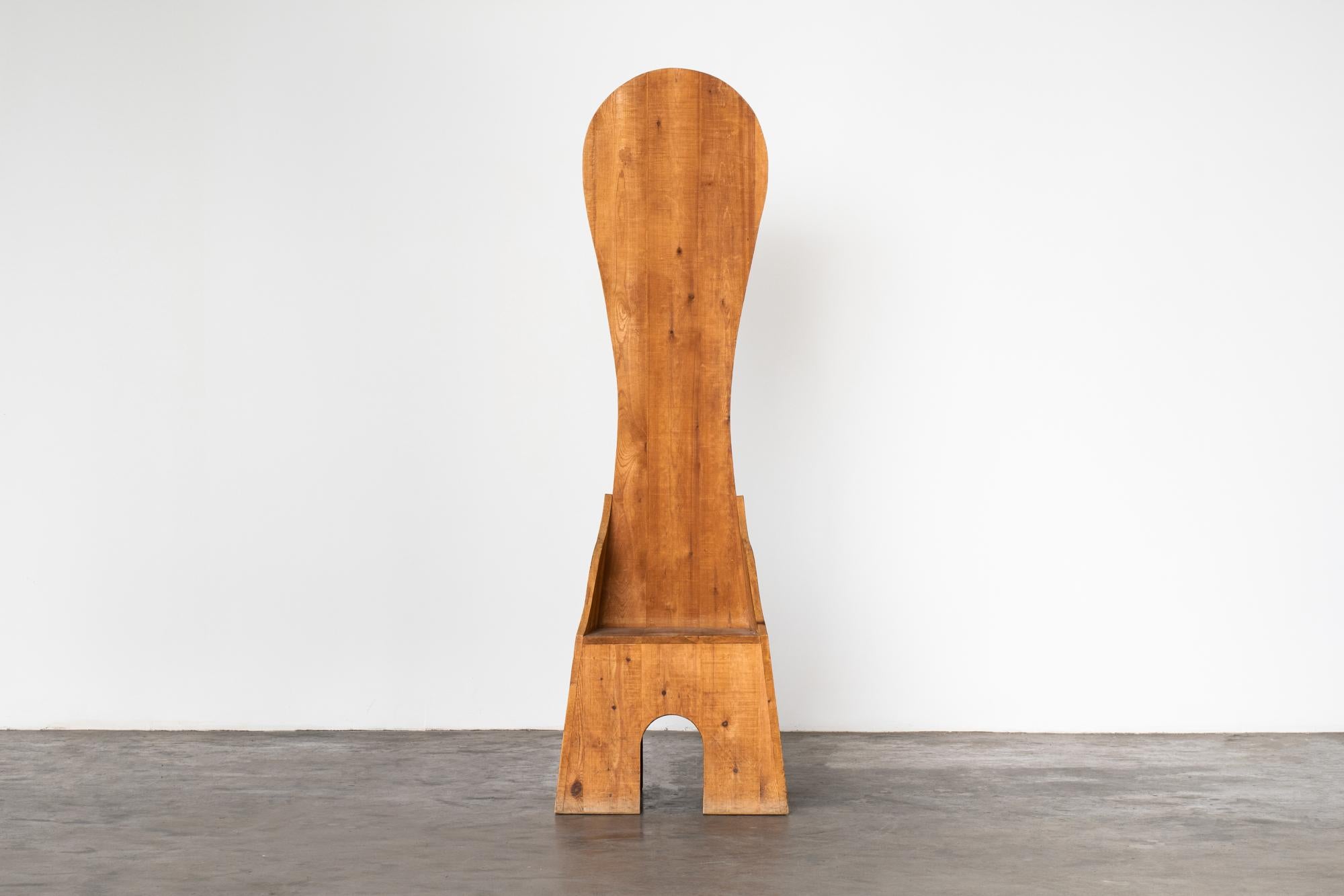 Italian Mario Ceroli, Chair 'Sedia Alta', Mid-Century Modern, Signed, Mobili nella Valle For Sale