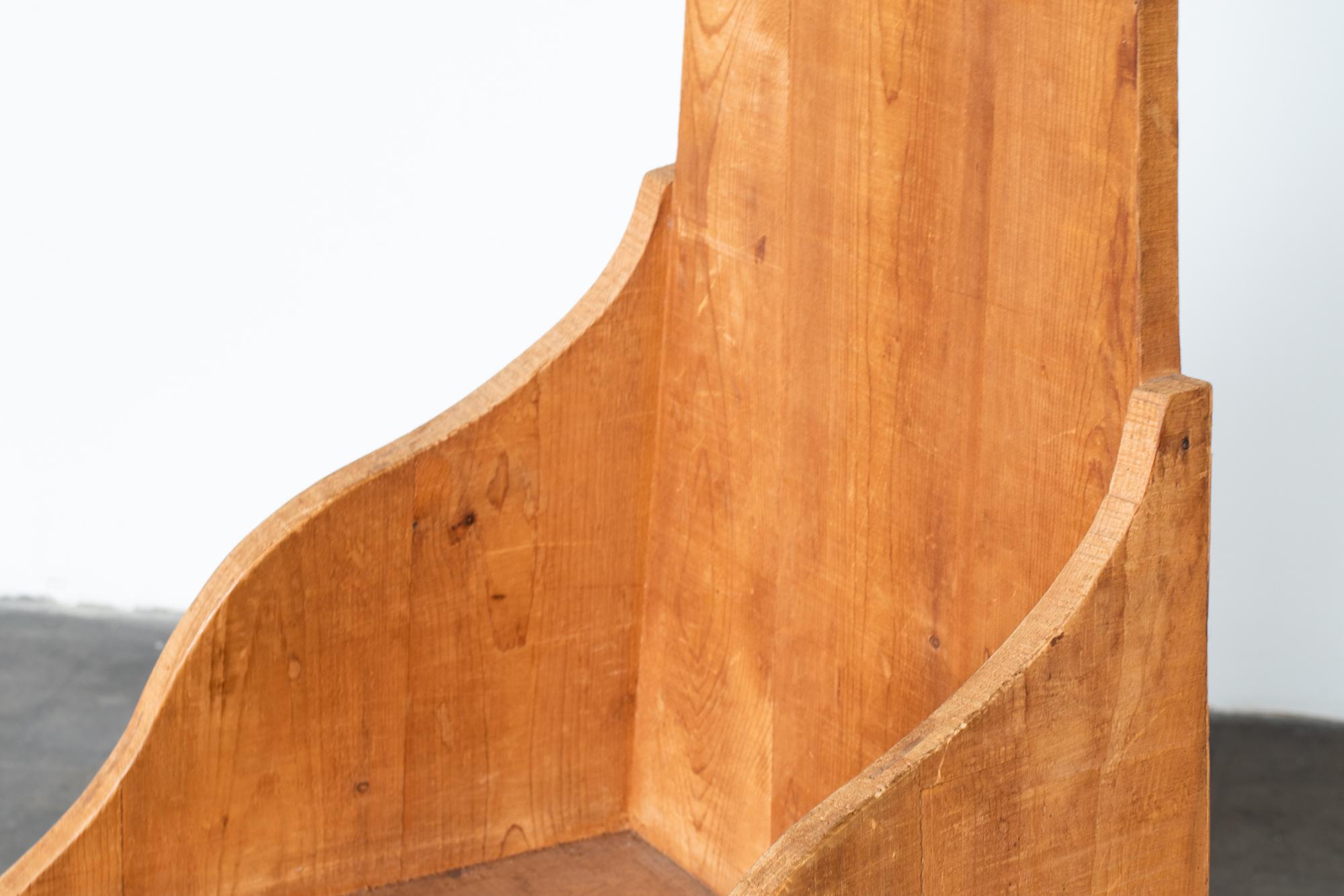 Wood Mario Ceroli, Chair 'Sedia Alta', Mid-Century Modern, Signed, Mobili nella Valle For Sale