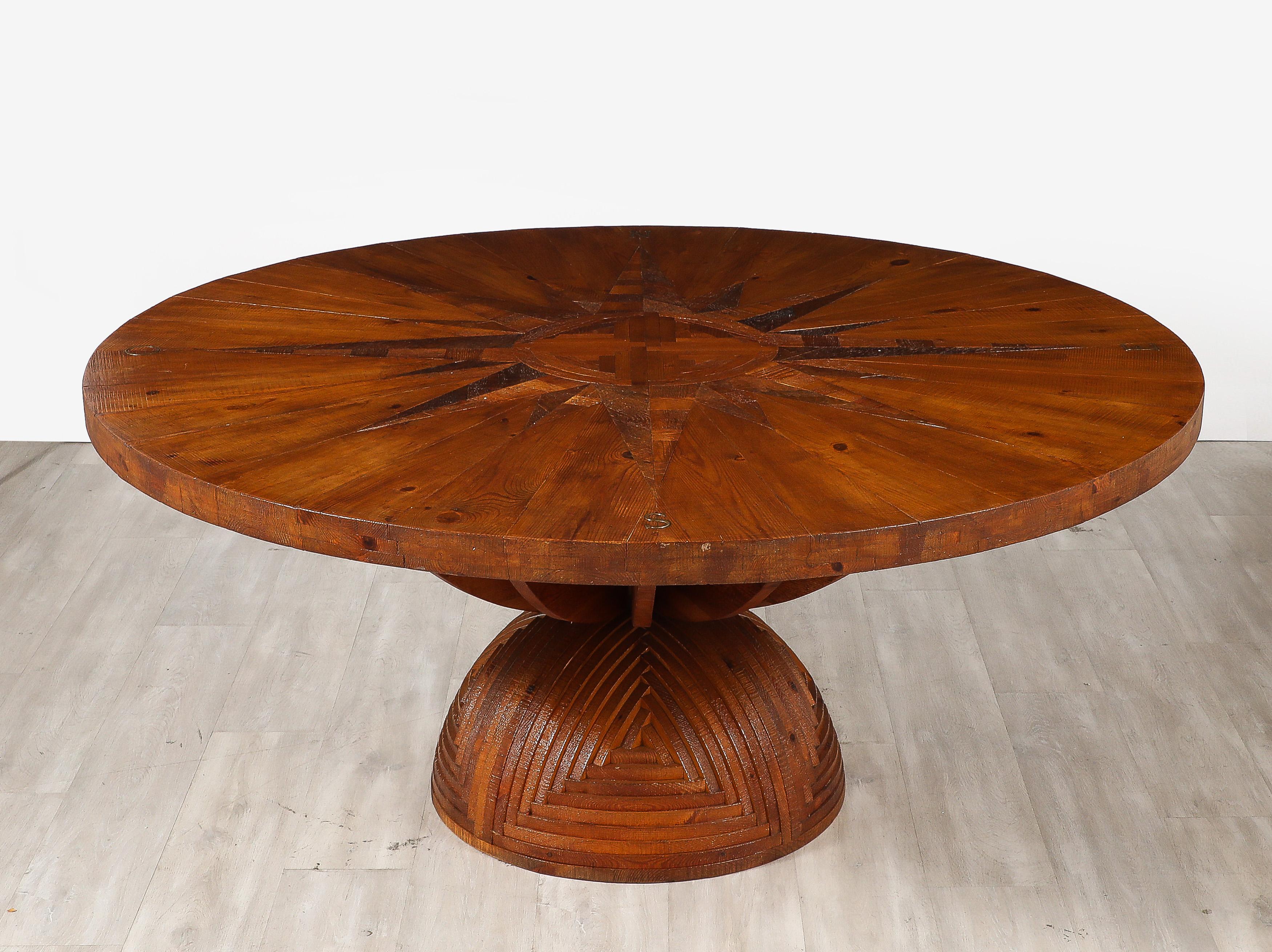 Tavolo 'La Rosa dei Venti' di Mario Ceroli per Poltronova, circa 1973 in vendita 4