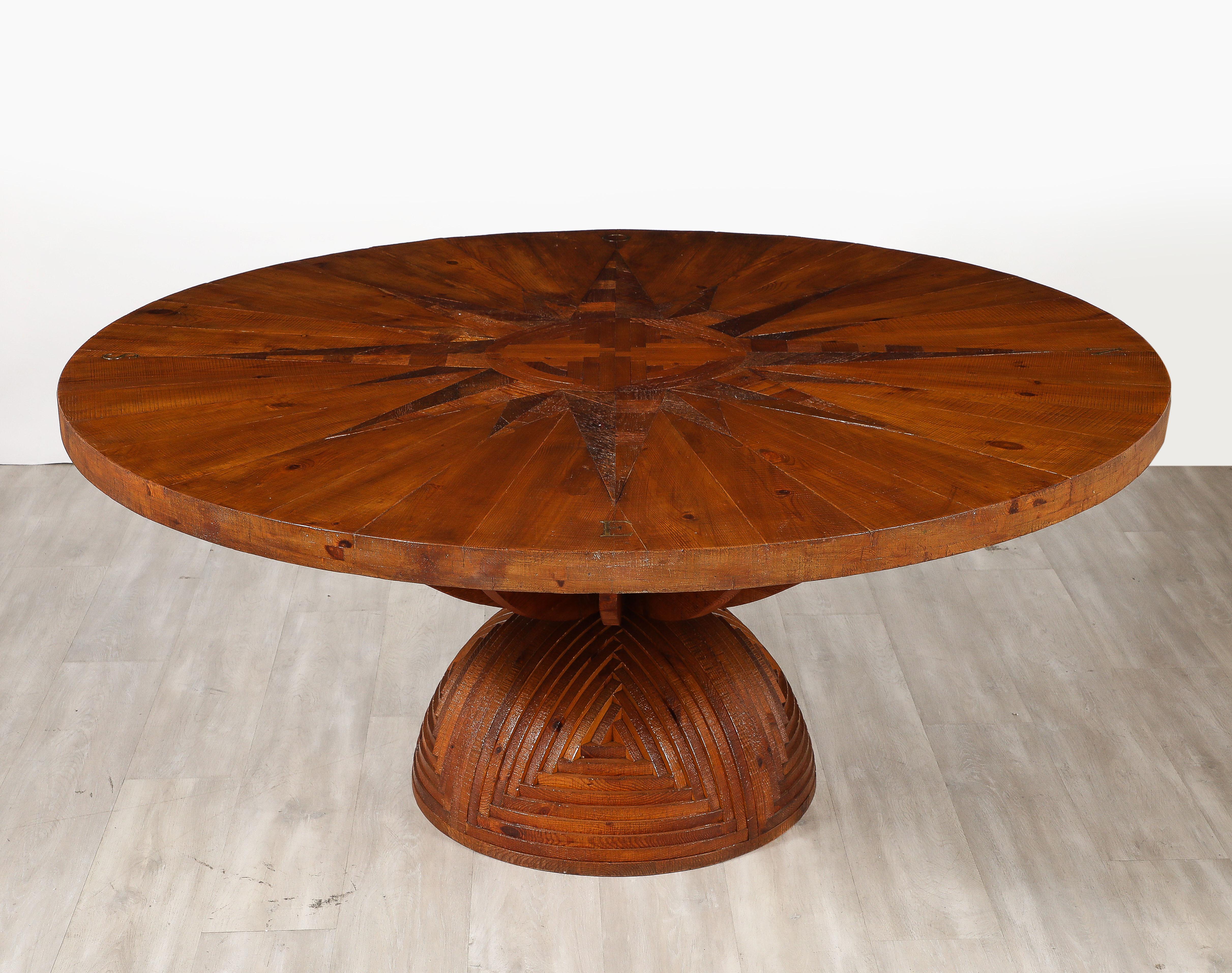 Italiano Tavolo 'La Rosa dei Venti' di Mario Ceroli per Poltronova, circa 1973 in vendita