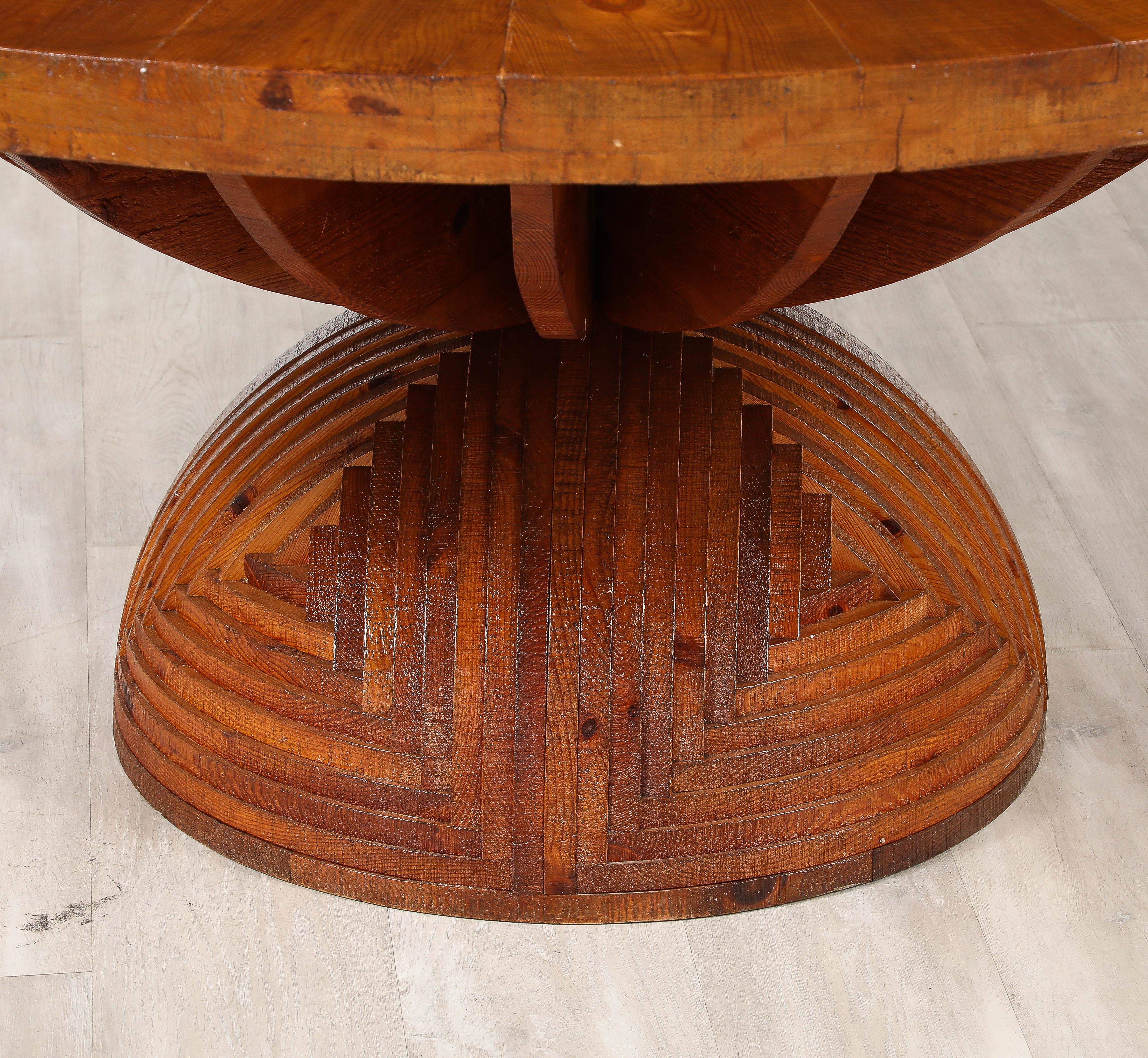 Intarsio Tavolo 'La Rosa dei Venti' di Mario Ceroli per Poltronova, circa 1973 in vendita