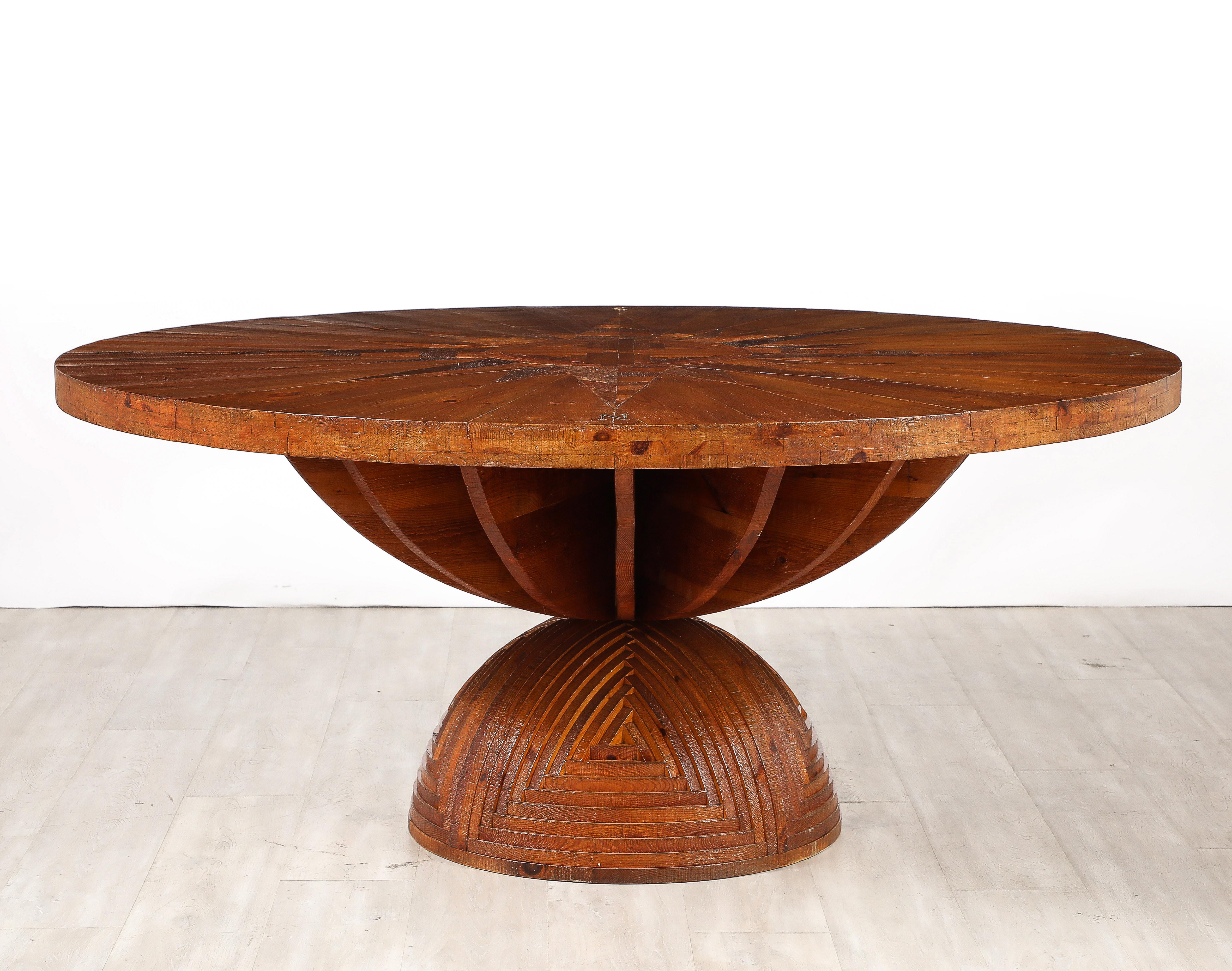 Tavolo 'La Rosa dei Venti' di Mario Ceroli per Poltronova, circa 1973 in vendita 1