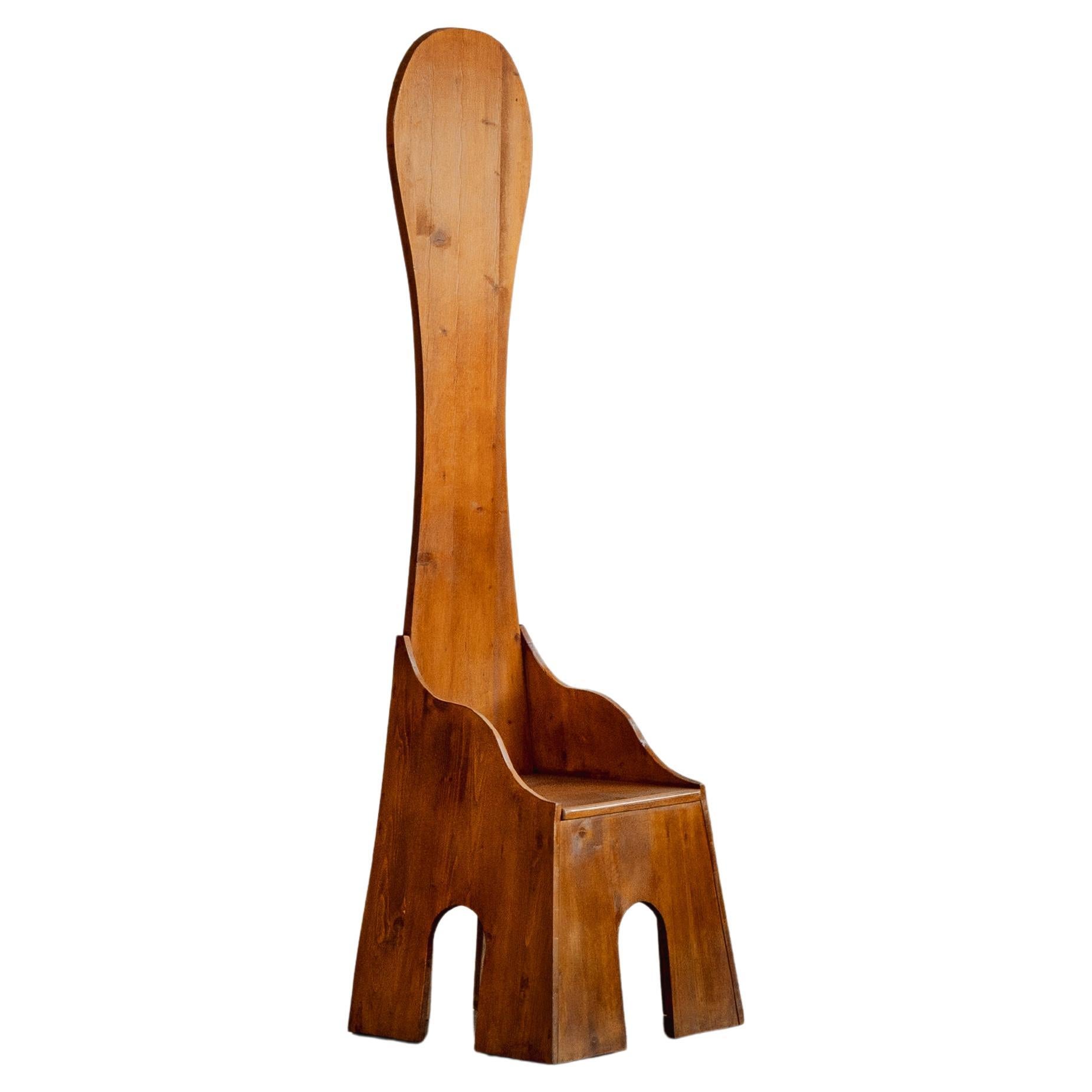 Mario Ceroli "Fratina" Skulpturaler Stuhl für Poltronova, 1972