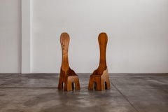 Mario Ceroli “Fratina” Sculptural Chairs for Poltronova, 1972, Set of 2