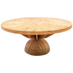 Mario Ceroli La Rosa Dei Venti Wooden Table by Poltronova, 1973