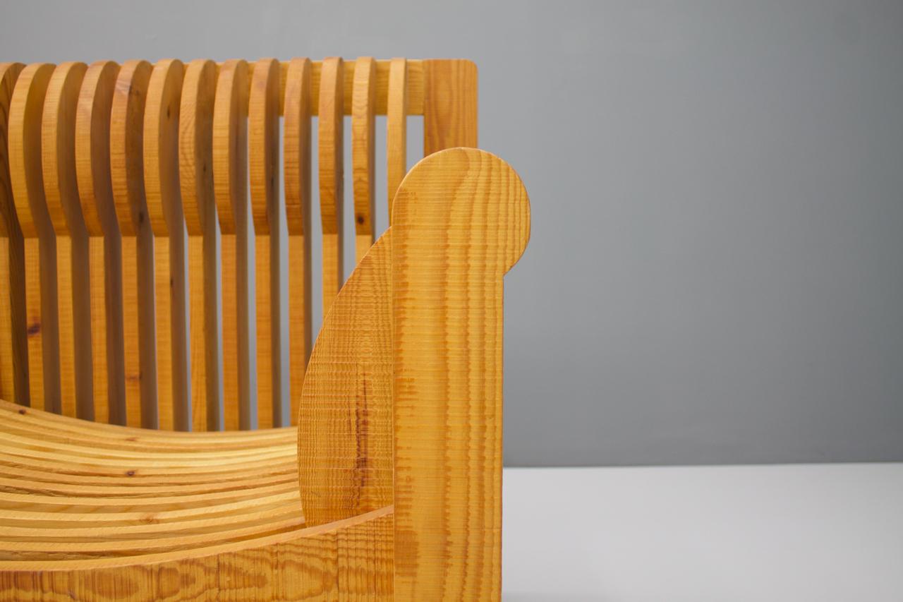 Mario Ceroli 'Mobili Della Valle, ' Sofa, Pine Wood, Potronova, Italy 1966 1